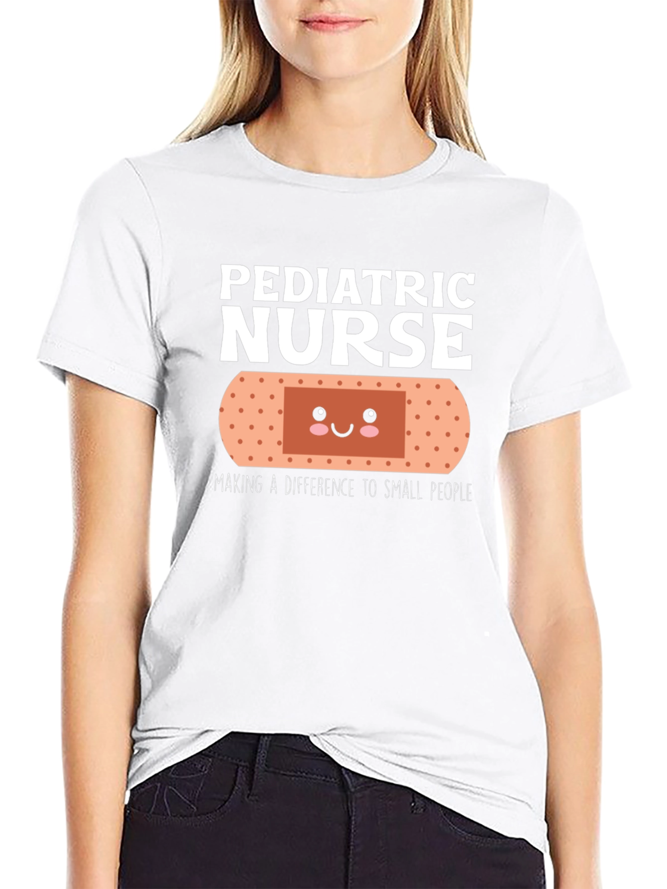 Pediatric Nurse T-Shirt Cute Bandage Design