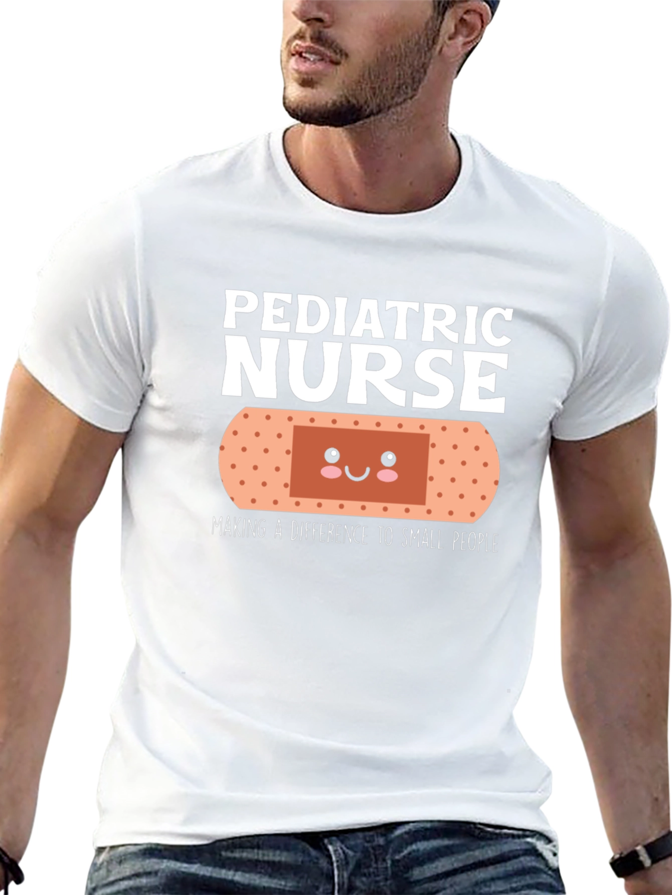 Pediatric Nurse T-Shirt Cute Bandage Design