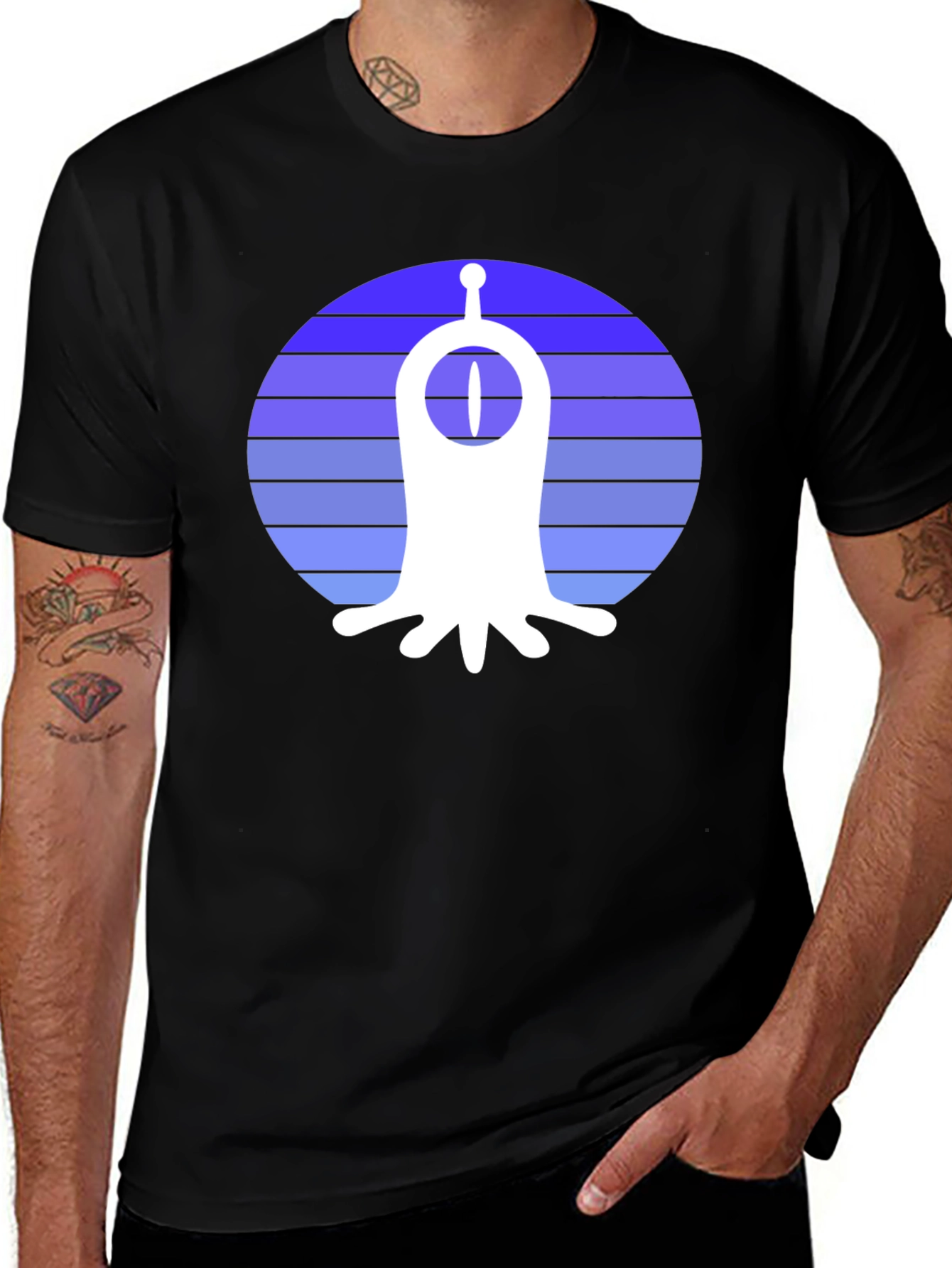 Retro Alien Graphic T-Shirt - Black