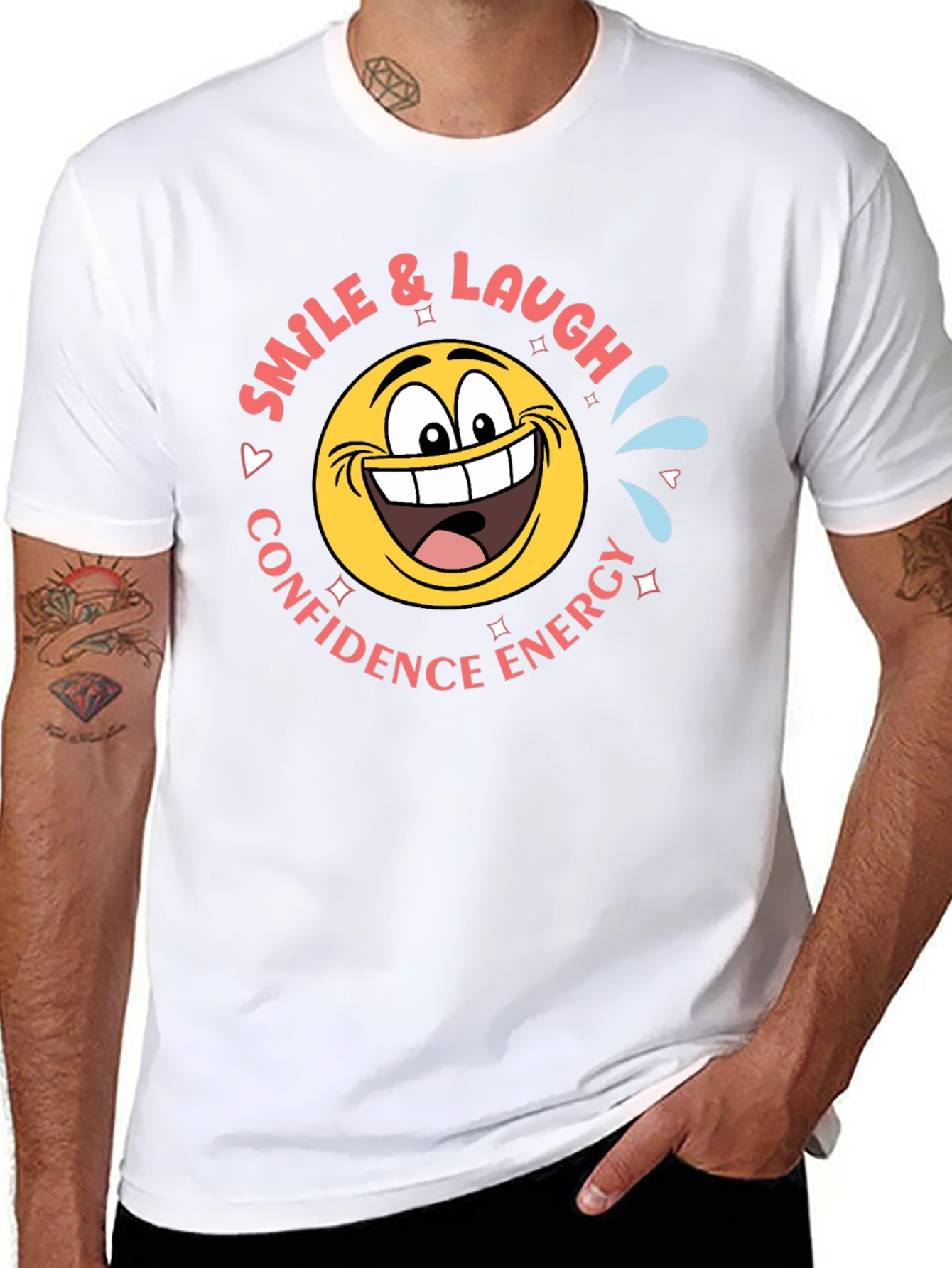 Smile & Laugh Emoji T-Shirt - Black