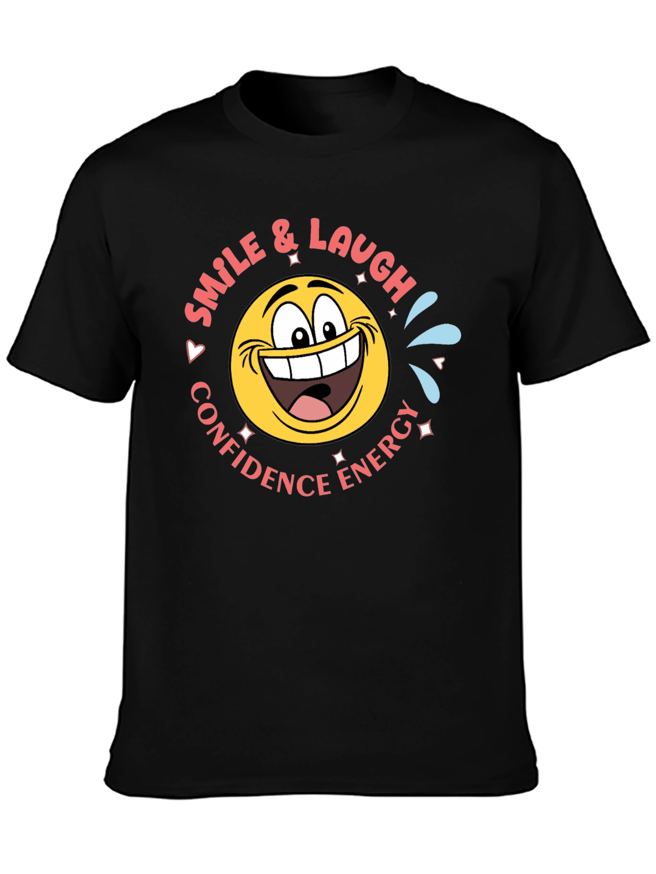 Smile & Laugh Emoji T-Shirt - Black