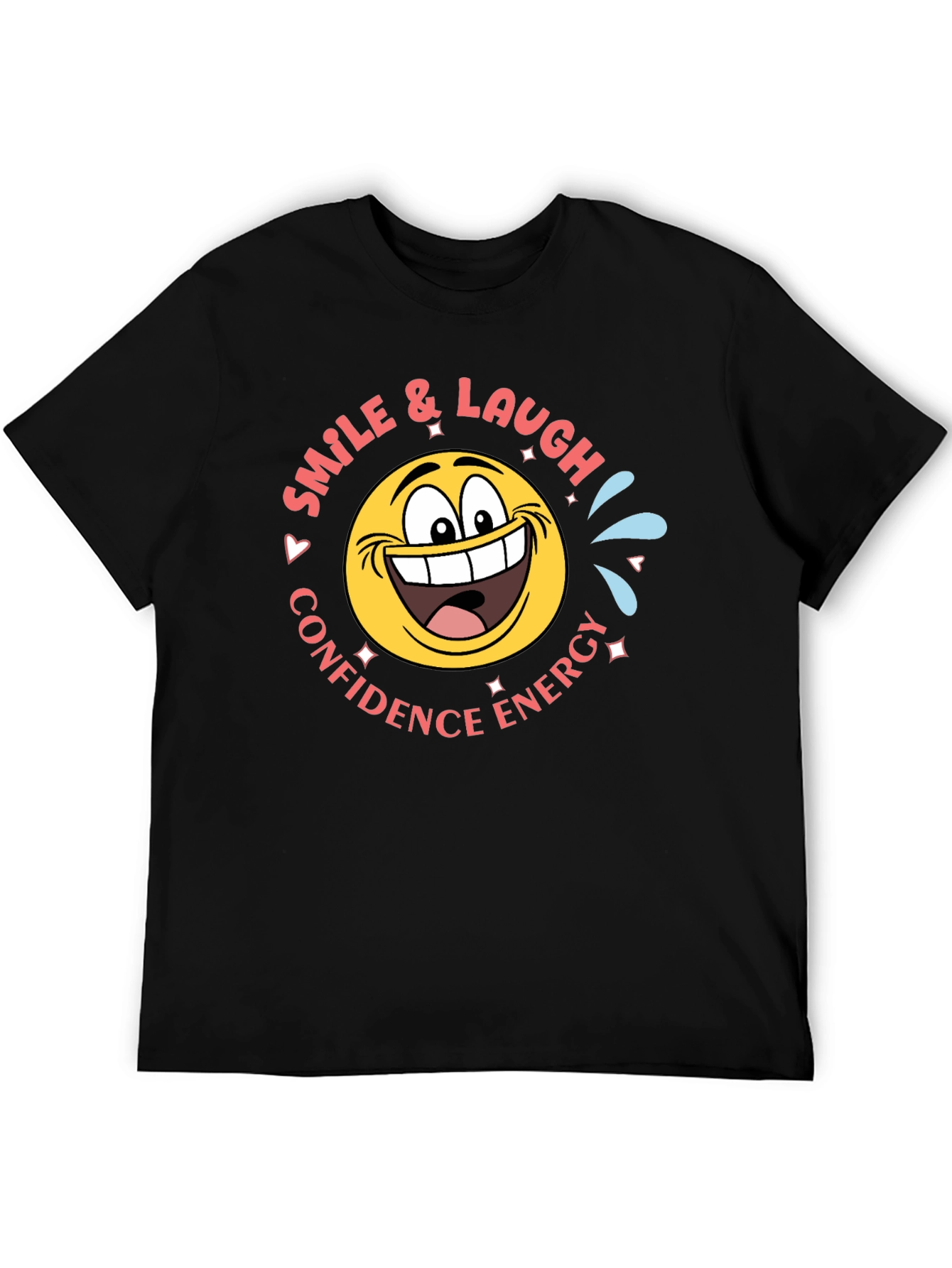 Smile & Laugh Emoji T-Shirt - Black