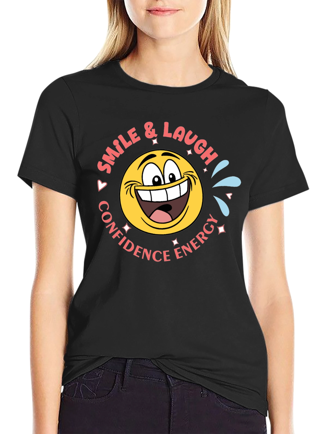 Smile & Laugh Emoji T-Shirt - Black