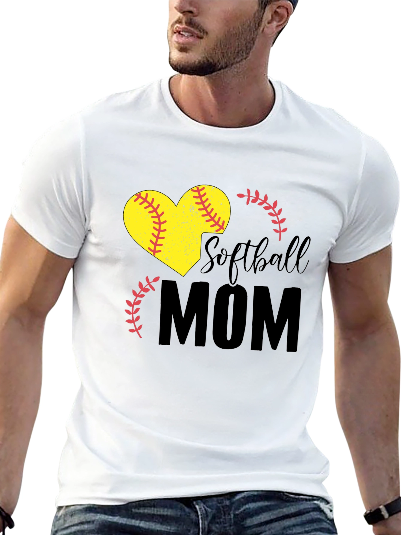 Softball Mom Heart Graphic Tee