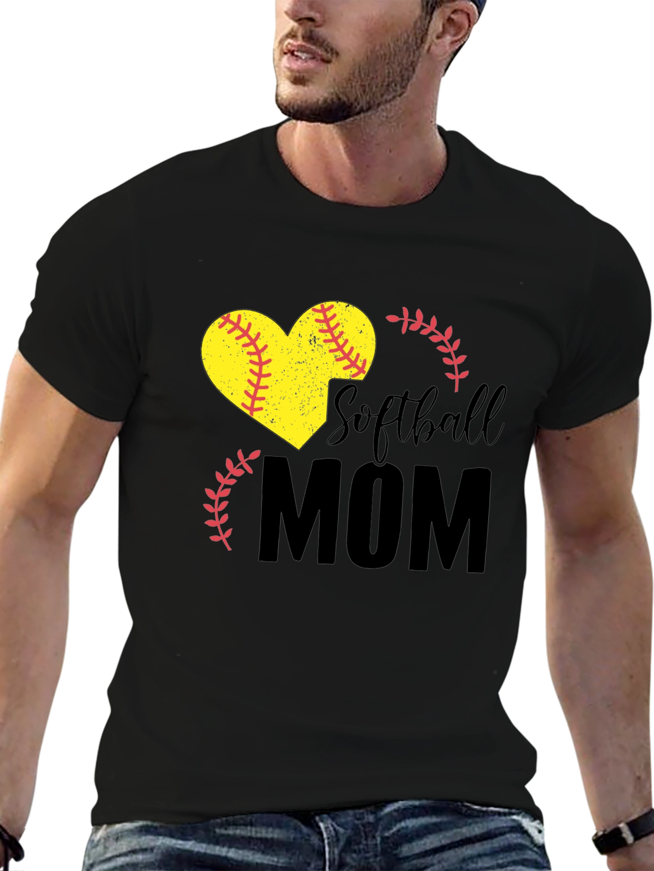 Softball Mom Heart Graphic Tee