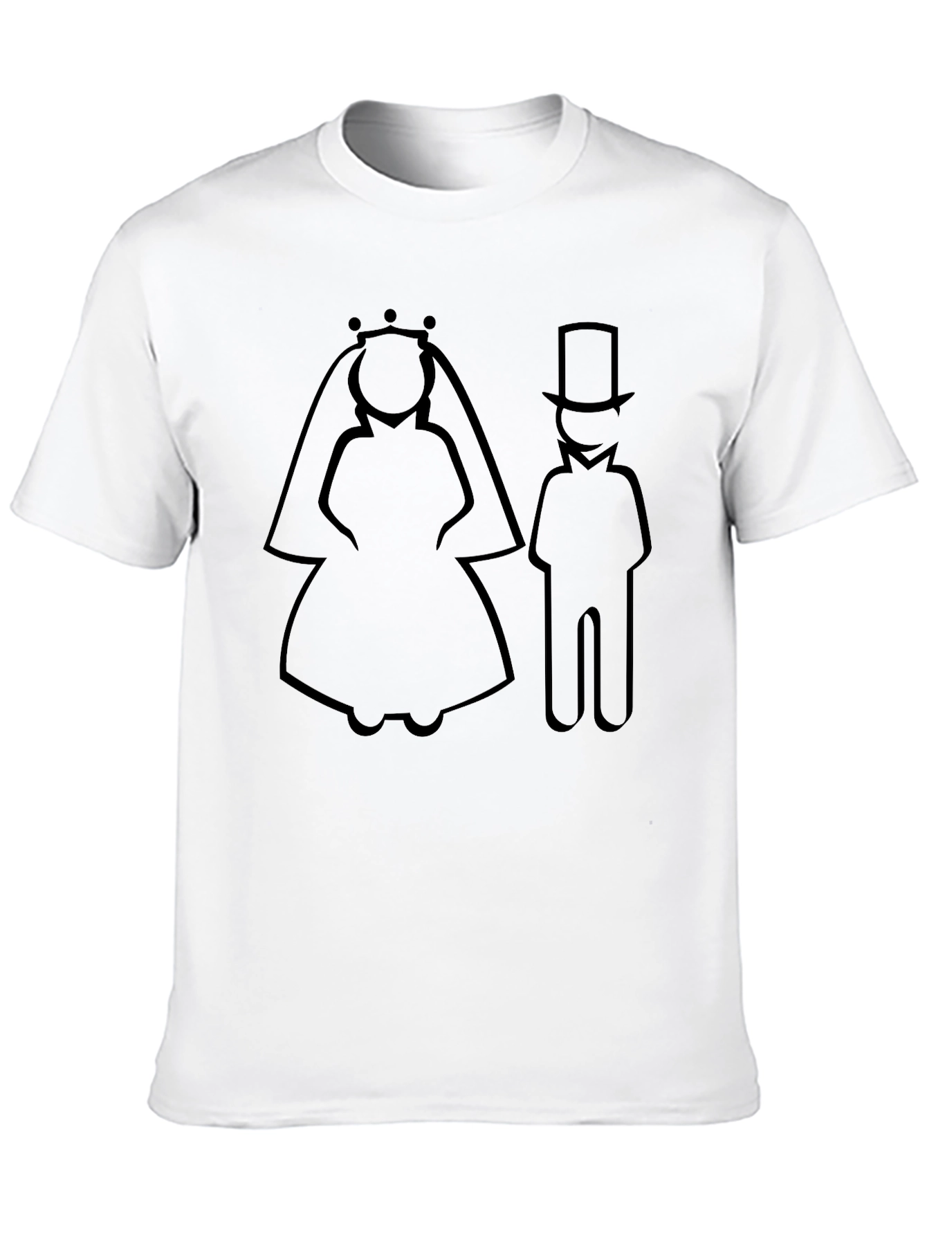 Bride and Groom Silhouette Graphic T-Shirt