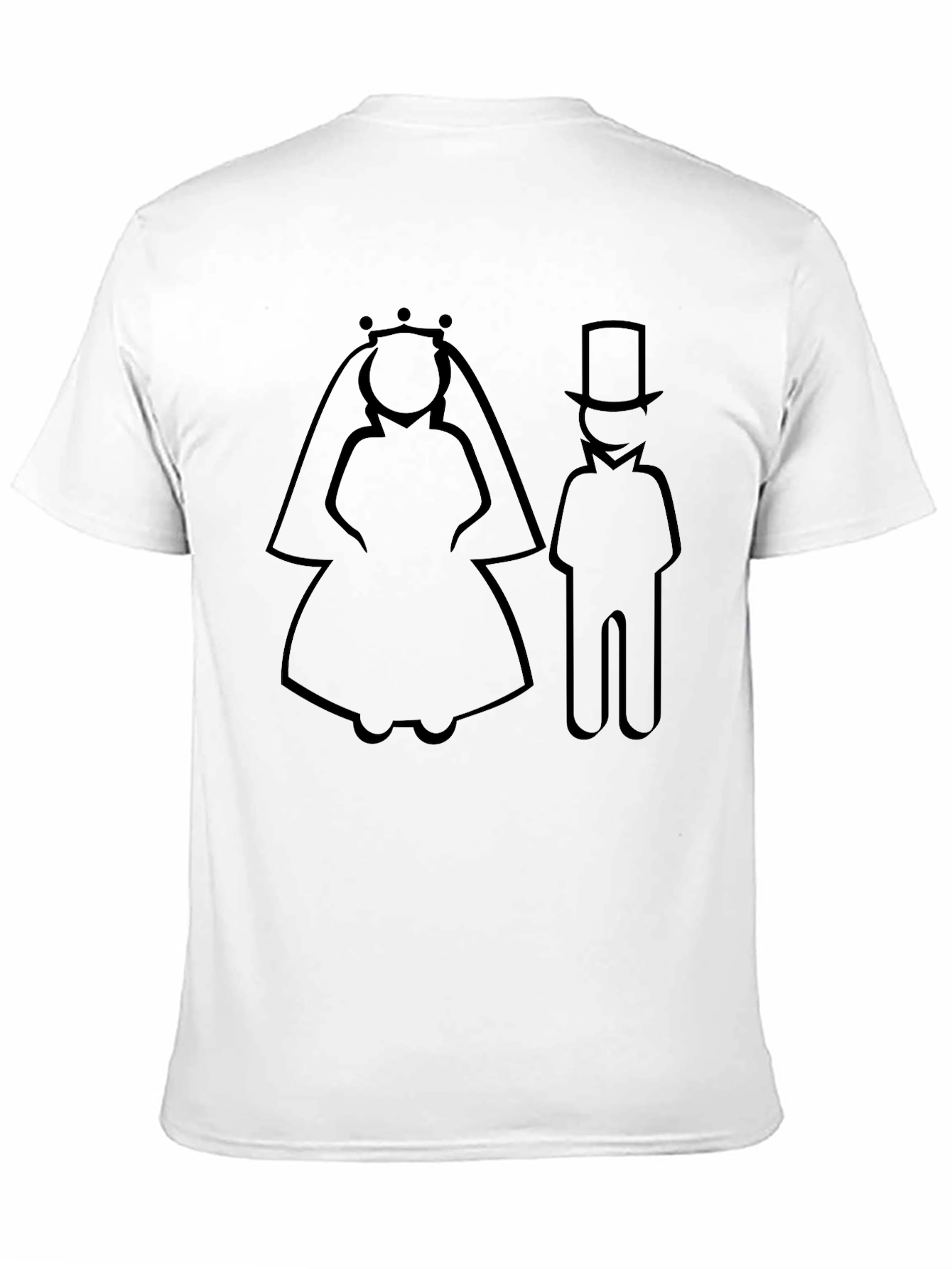 Bride and Groom Silhouette Graphic T-Shirt