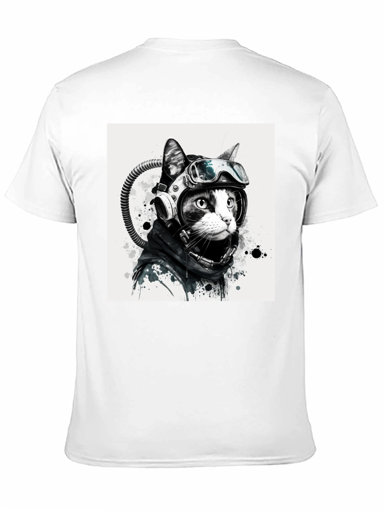 Cool Cat Astronaut Graphic Tee - Black