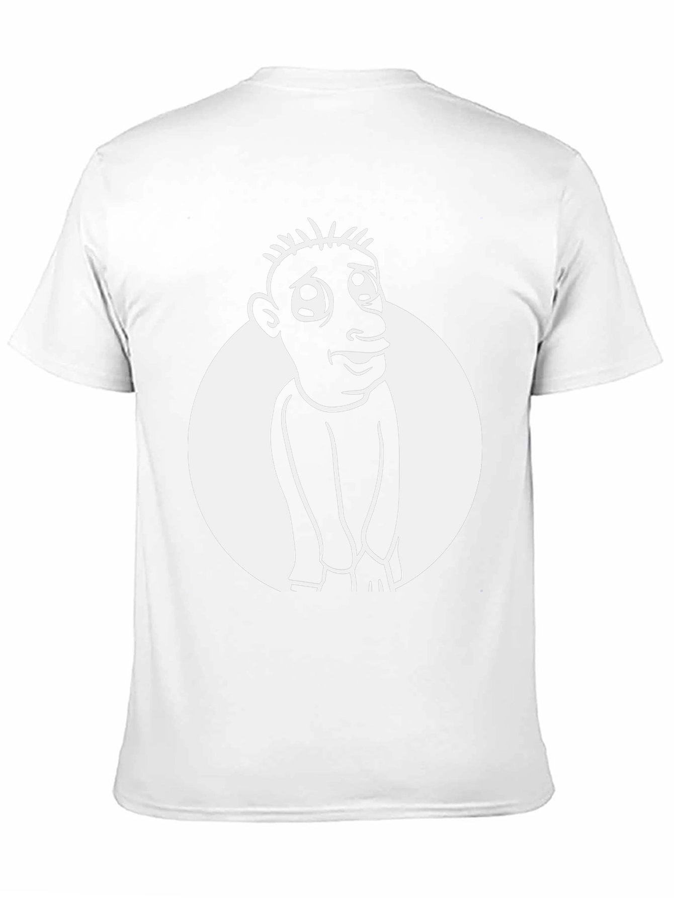 Cartoon Man Graphic Tee - Black Cotton Blend Shirt