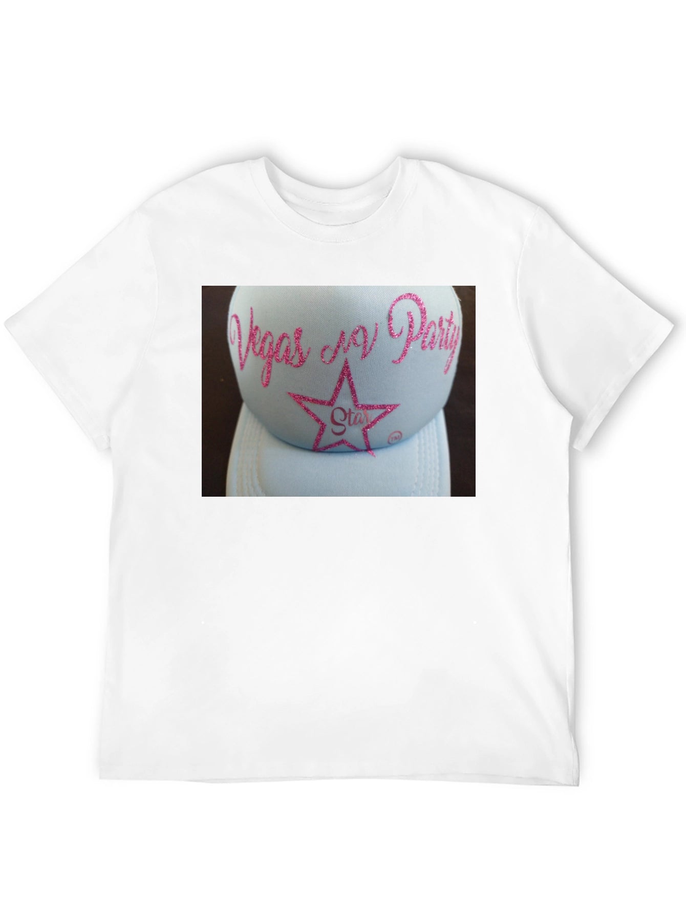 Vegas N Party Glitter Star Hat T-Shirt
