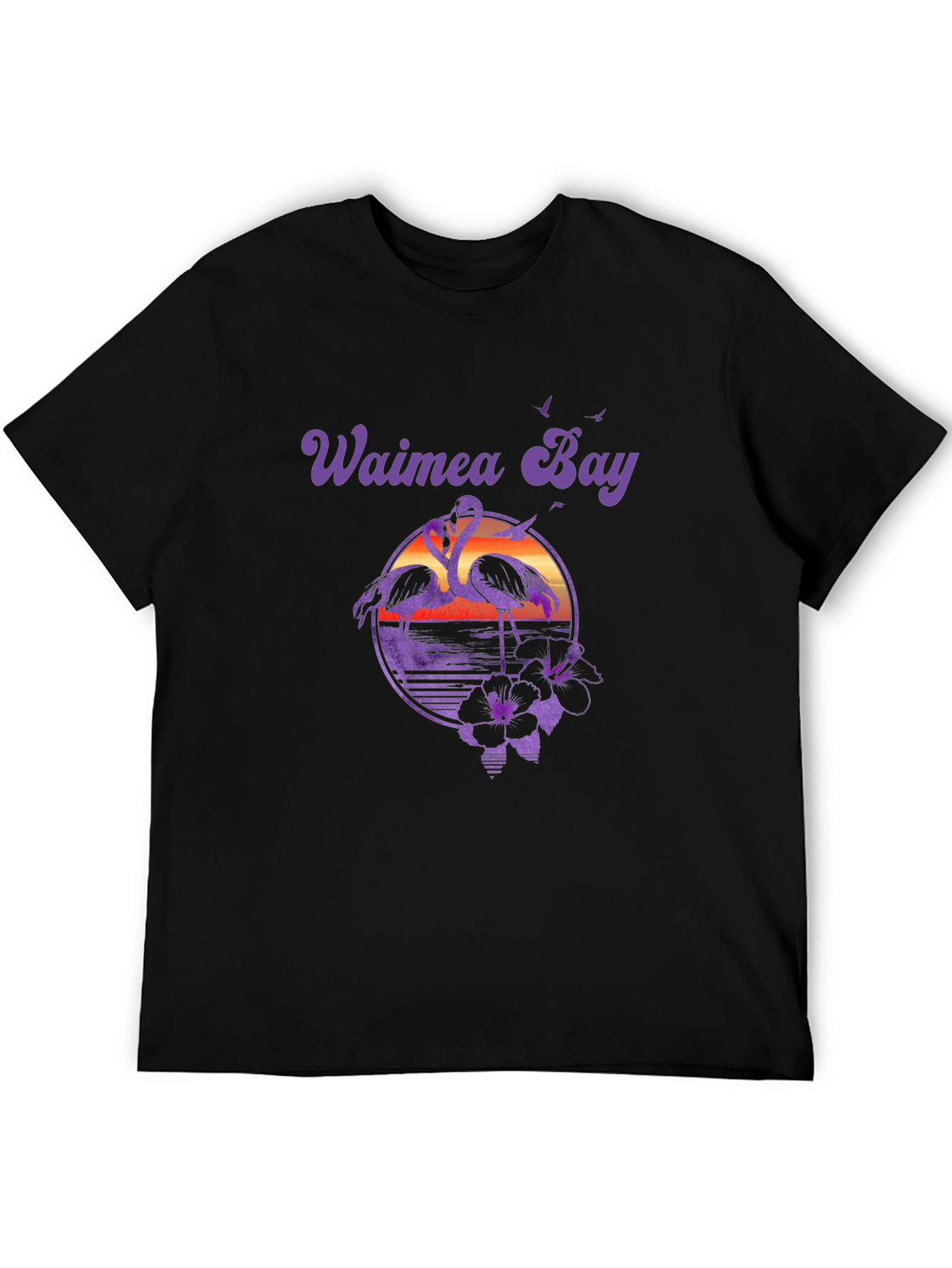 Waimea Bay Flamingo Sunset T-Shirt