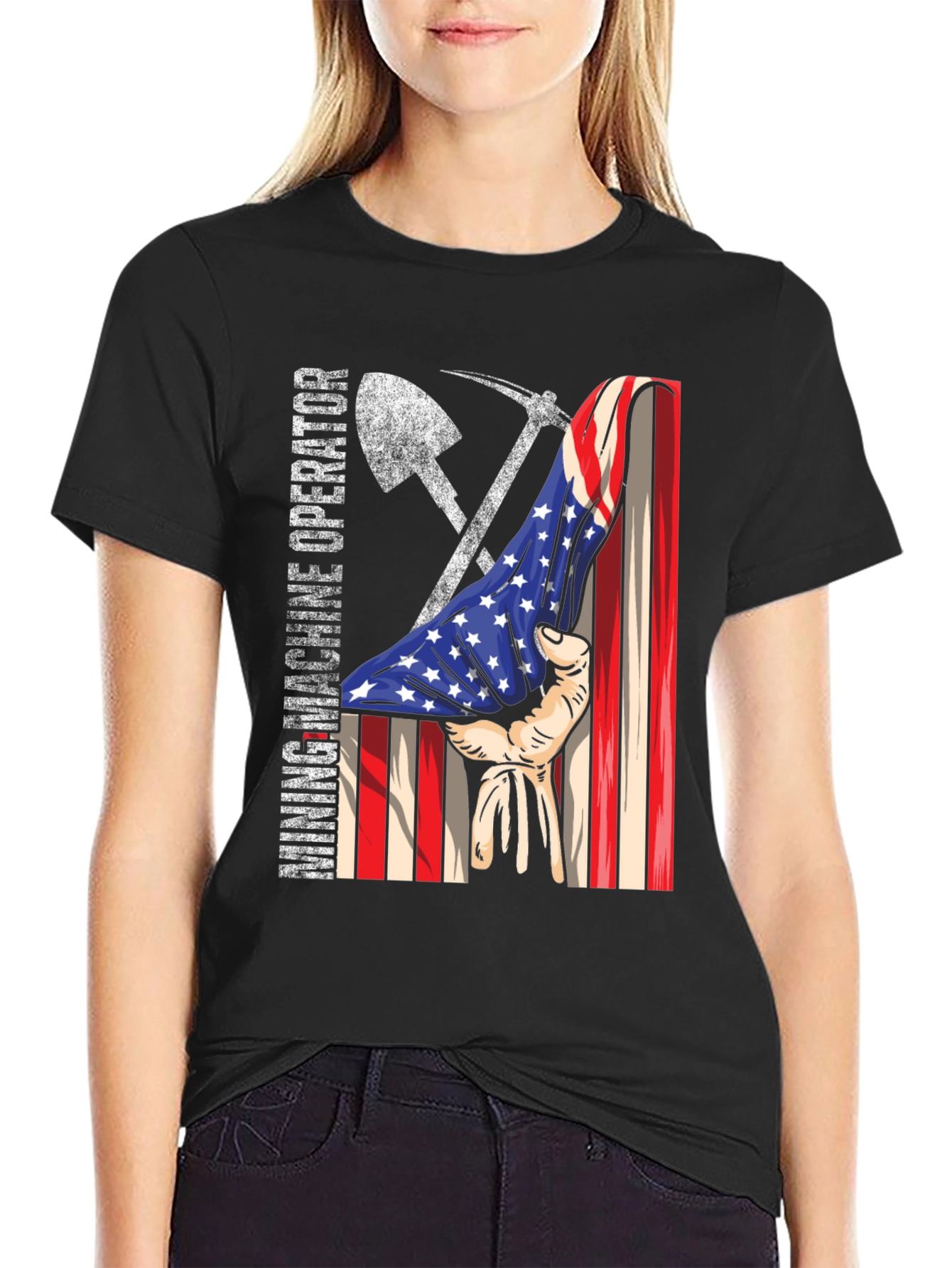 Mining Operator USA Flag Graphic Tee