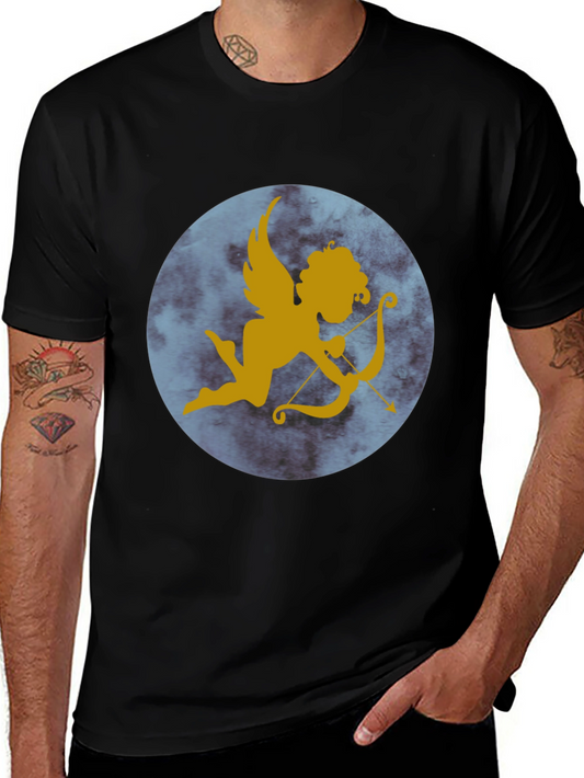 Cupid Graphic Print Tee - Black