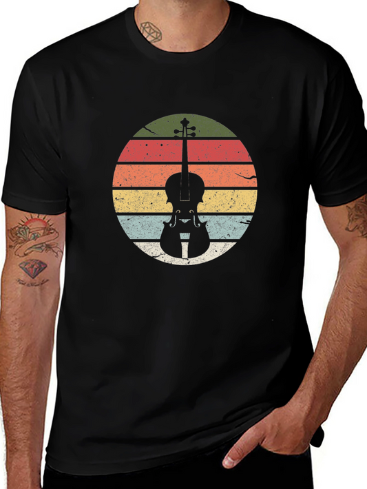 Vintage Violin Sunset Graphic Tee