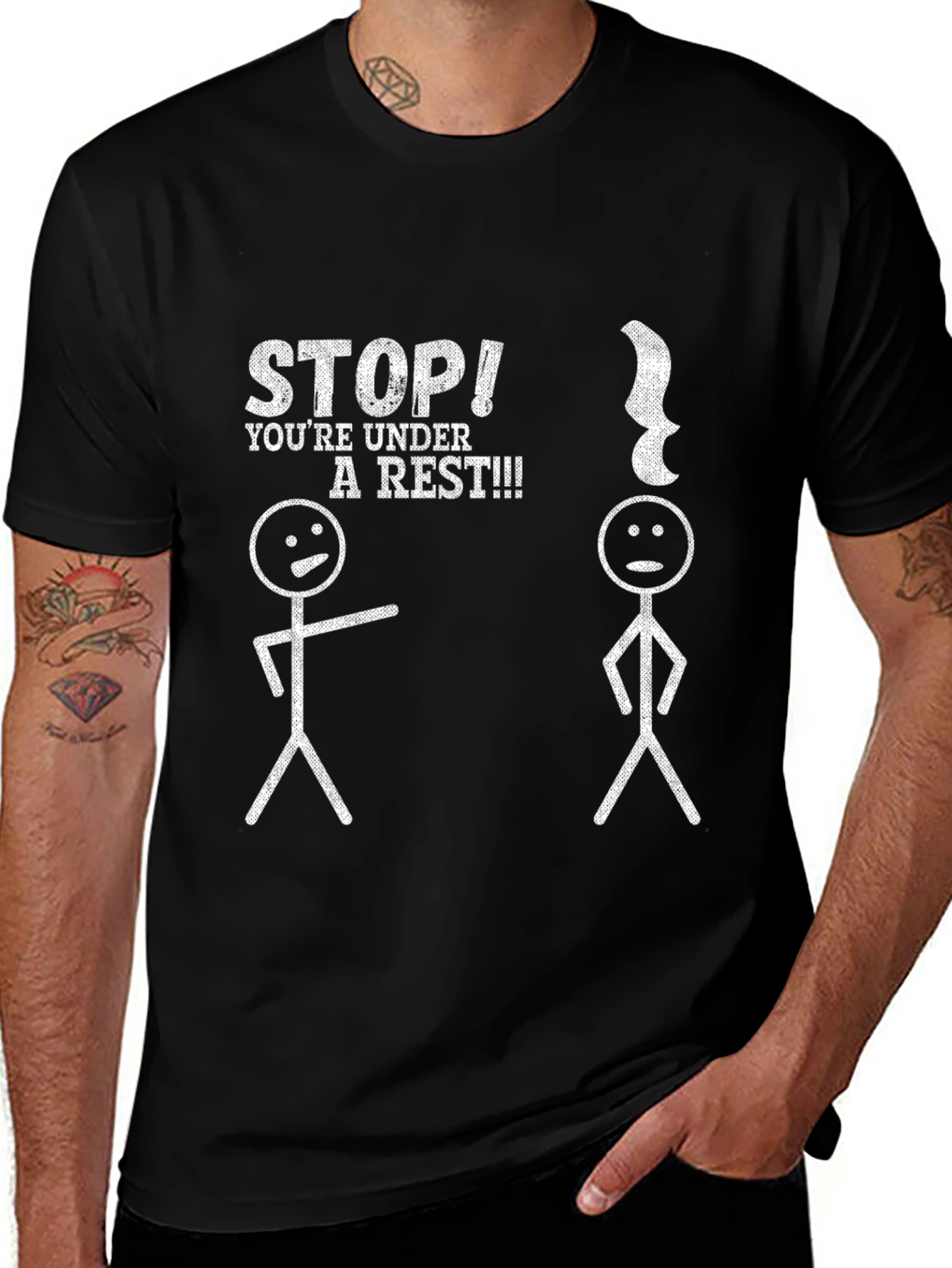 Stop! Youre Under A Rest Funny Music T-Shirt