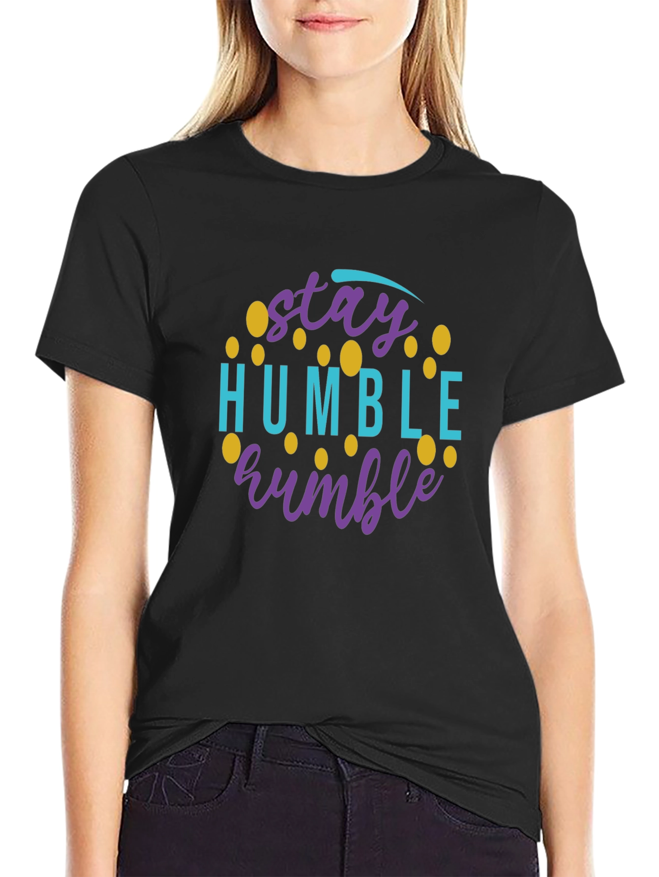 Stay Humble Graphic Tee - Black Casual Shirt