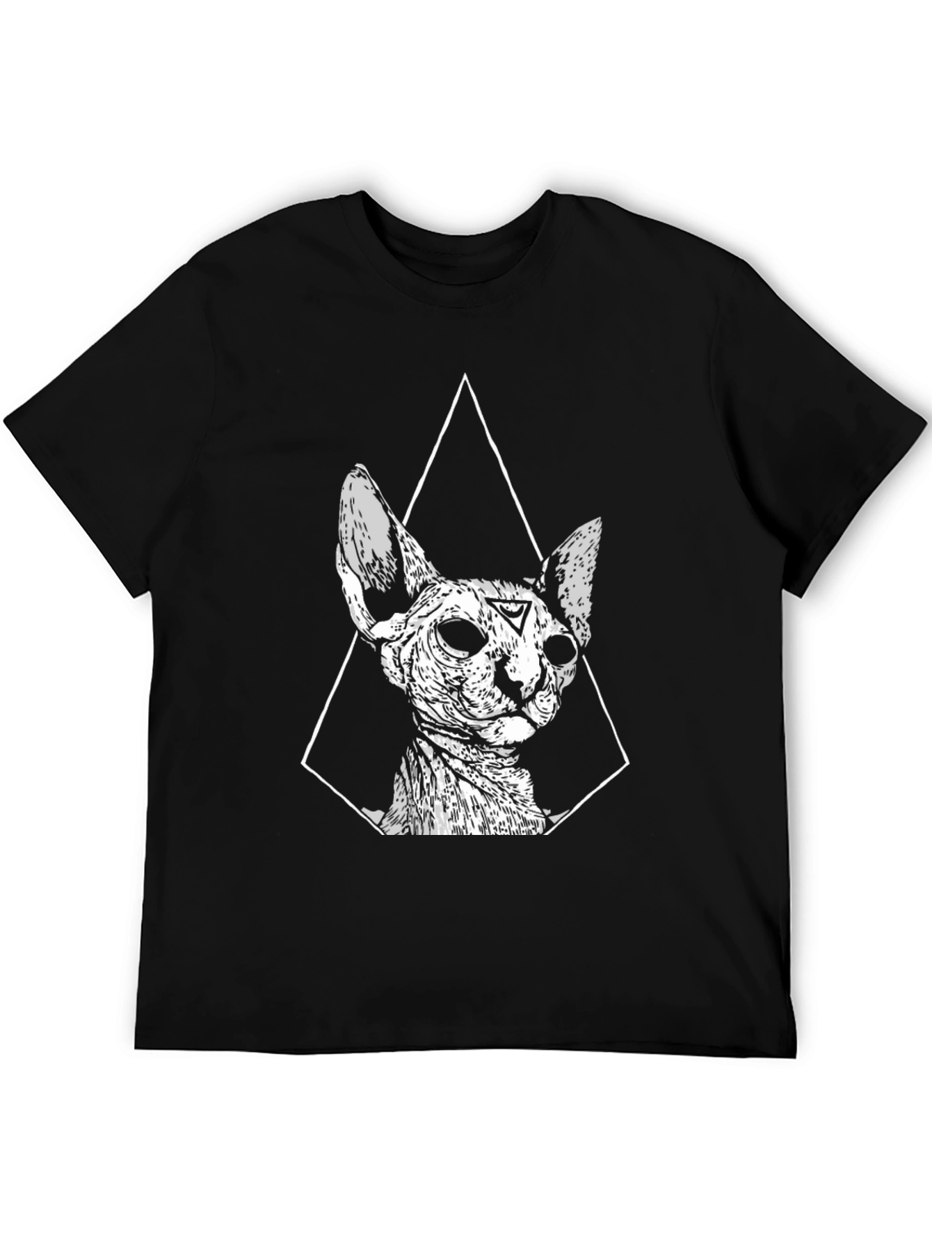 Occult Cat Graphic Tee - Stylish Black T-Shirt