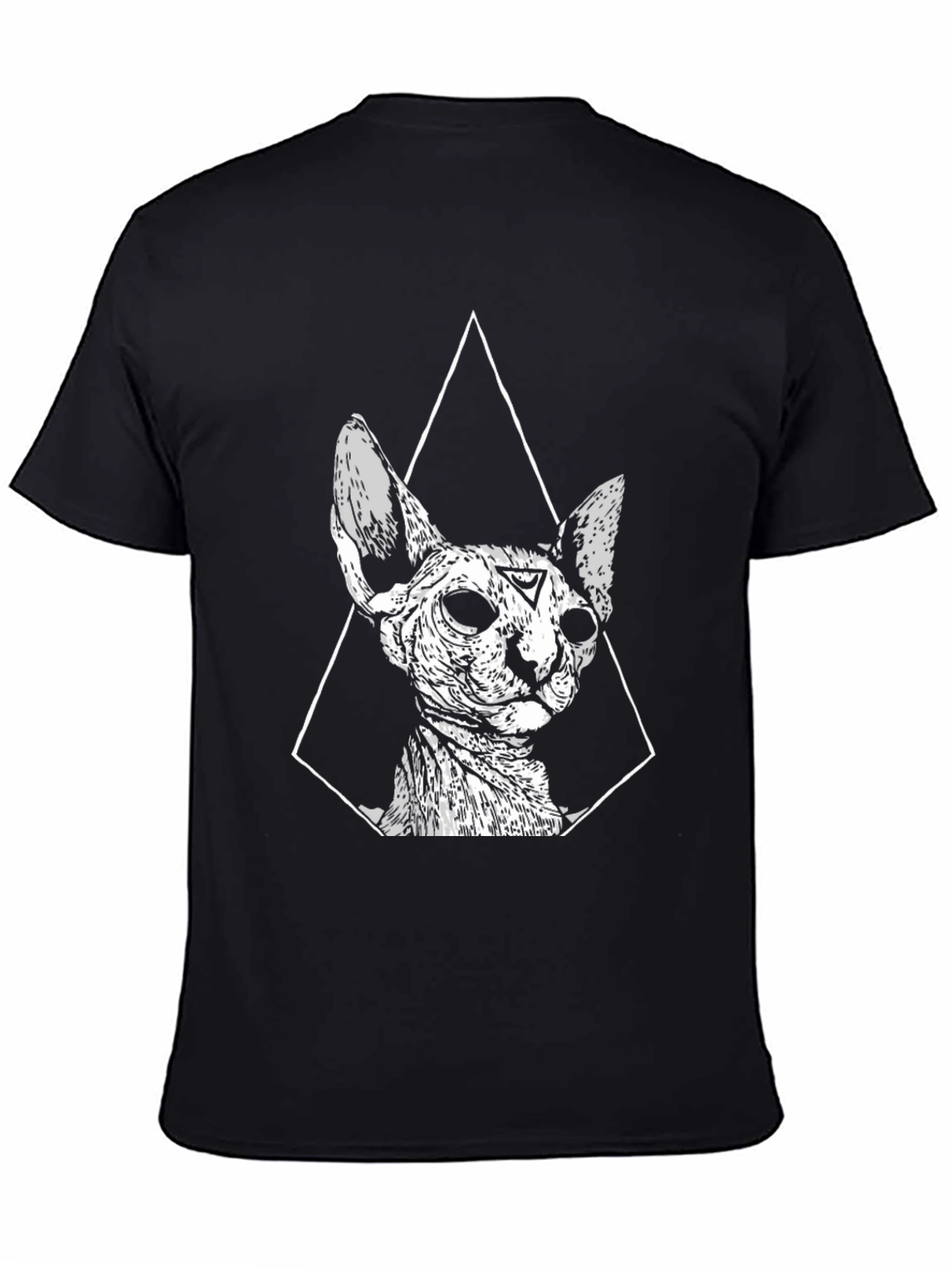 Occult Cat Graphic Tee - Stylish Black T-Shirt