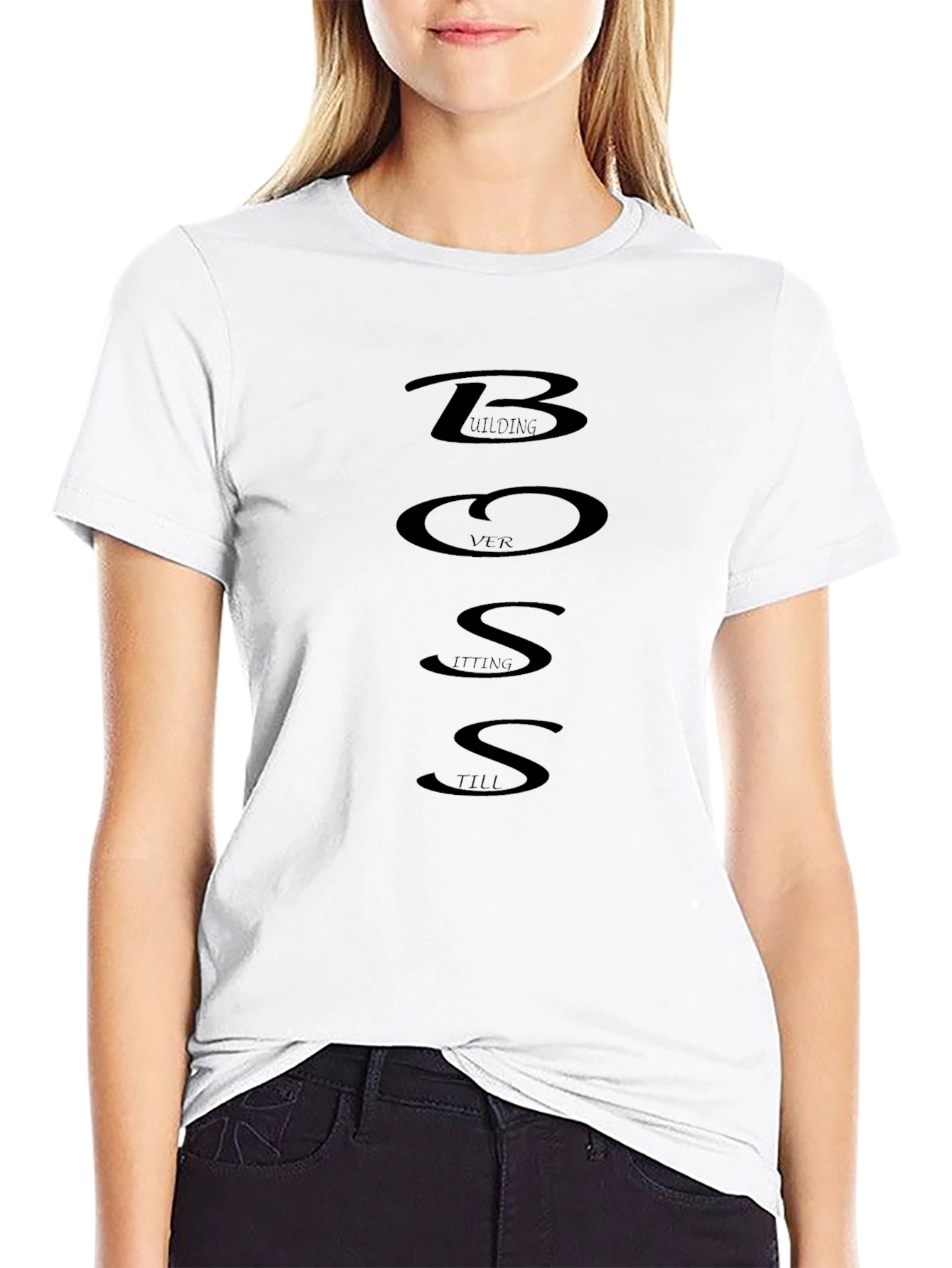 Building Versus Sitting Till Success Black T-Shirt