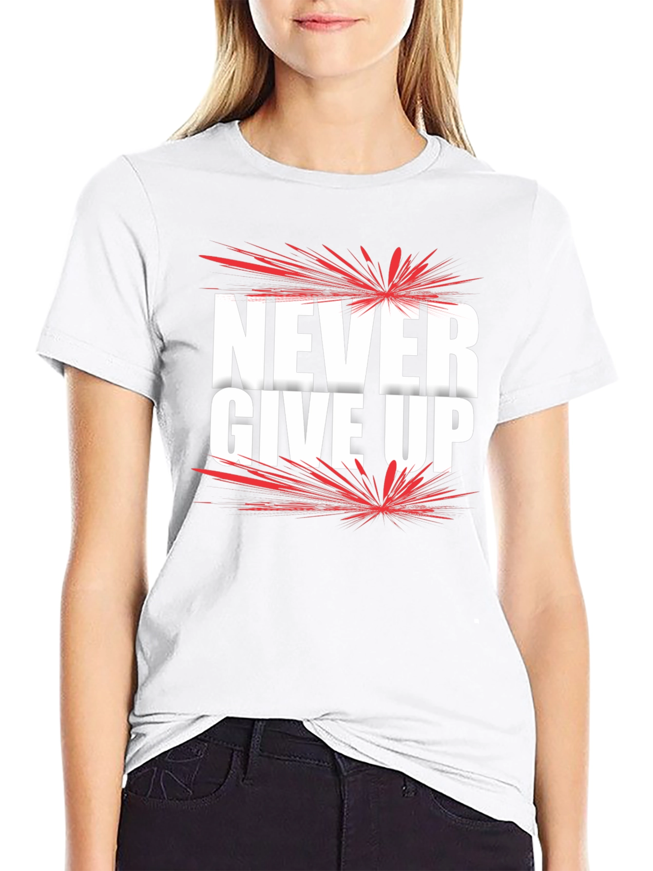 Never Give Up Graphic Tee - Motivational Shirt
