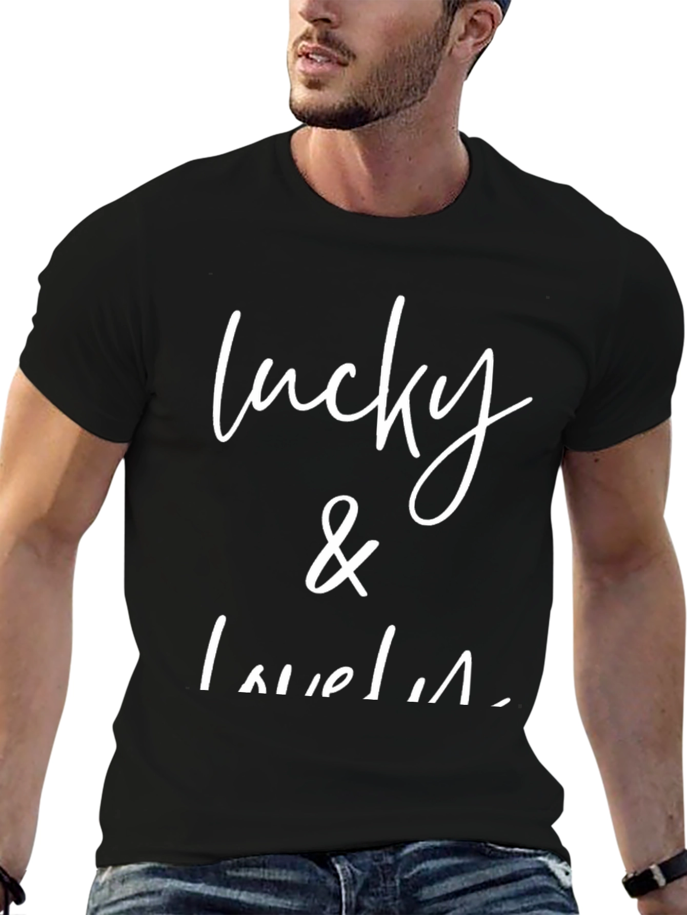 Lucky & Lovely Graphic Tee - Black T-Shirt