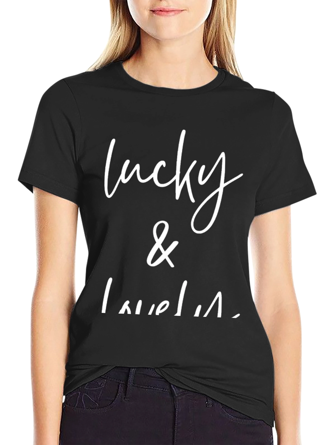 Lucky & Lovely Graphic Tee - Black T-Shirt