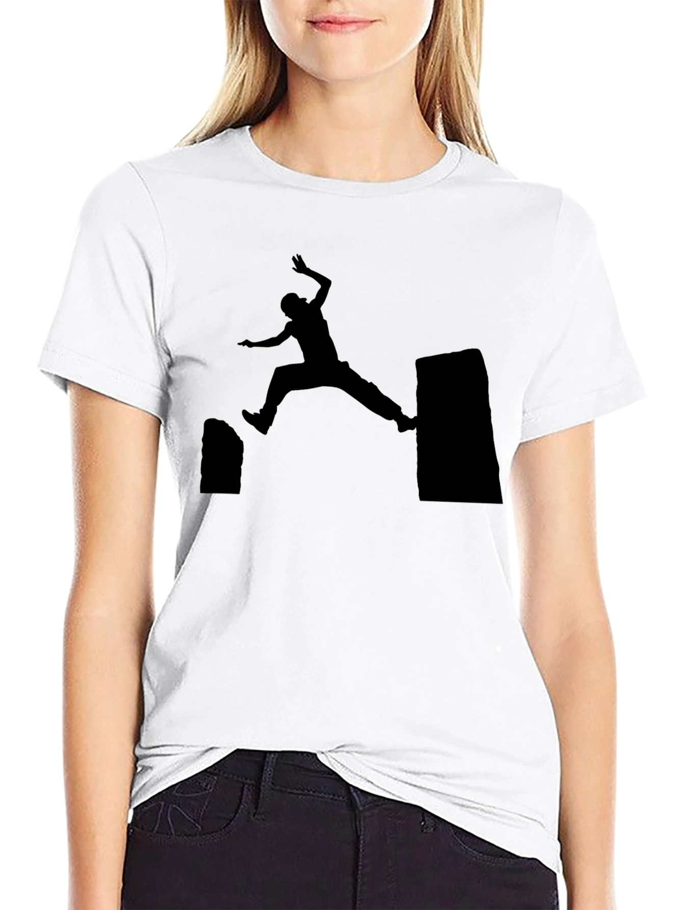 Parkour Silhouette Graphic Tee - Black