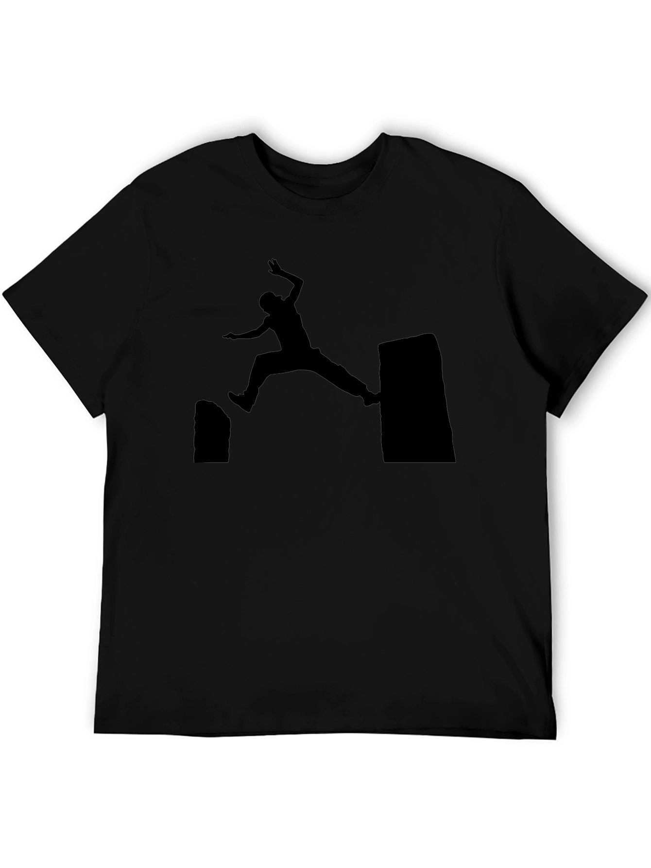 Parkour Silhouette Graphic Tee - Black