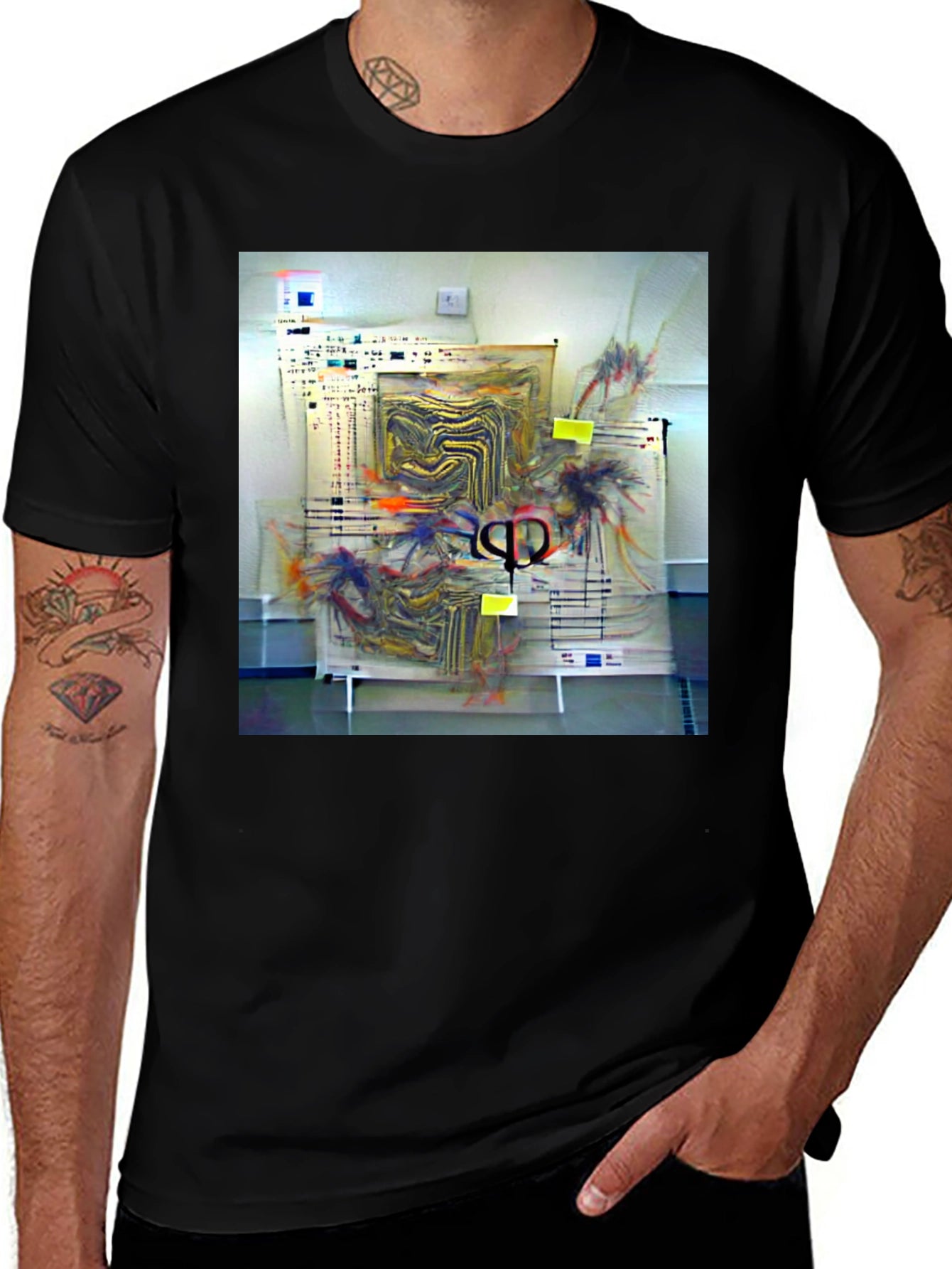 Abstract Art Black T-Shirt