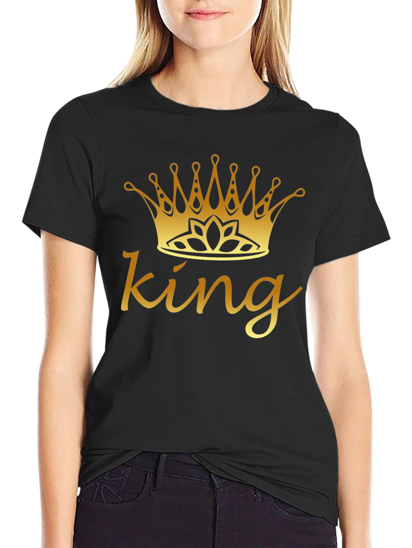 King Crown Graphic Tee - Black Cotton Shirt