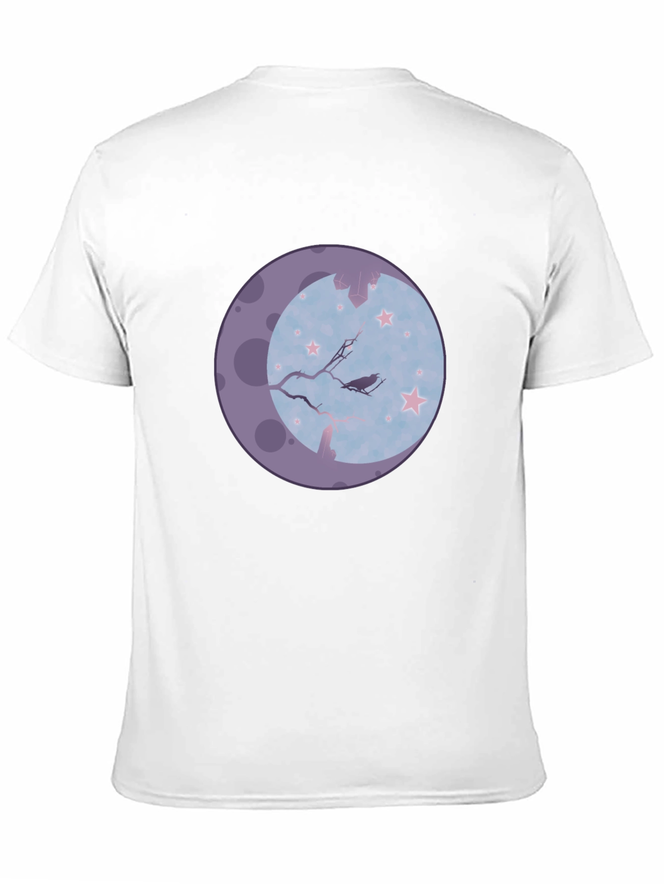 Raven Moon Graphic Tee - Black Cotton Blend T-Shirt