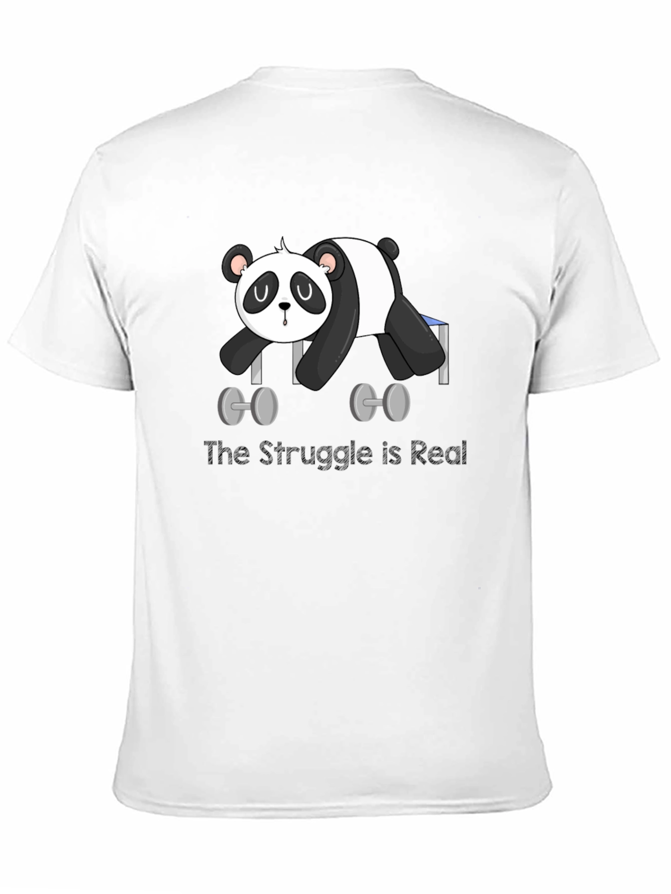 Funny Panda Lifting Weights Graphic T-Shirt