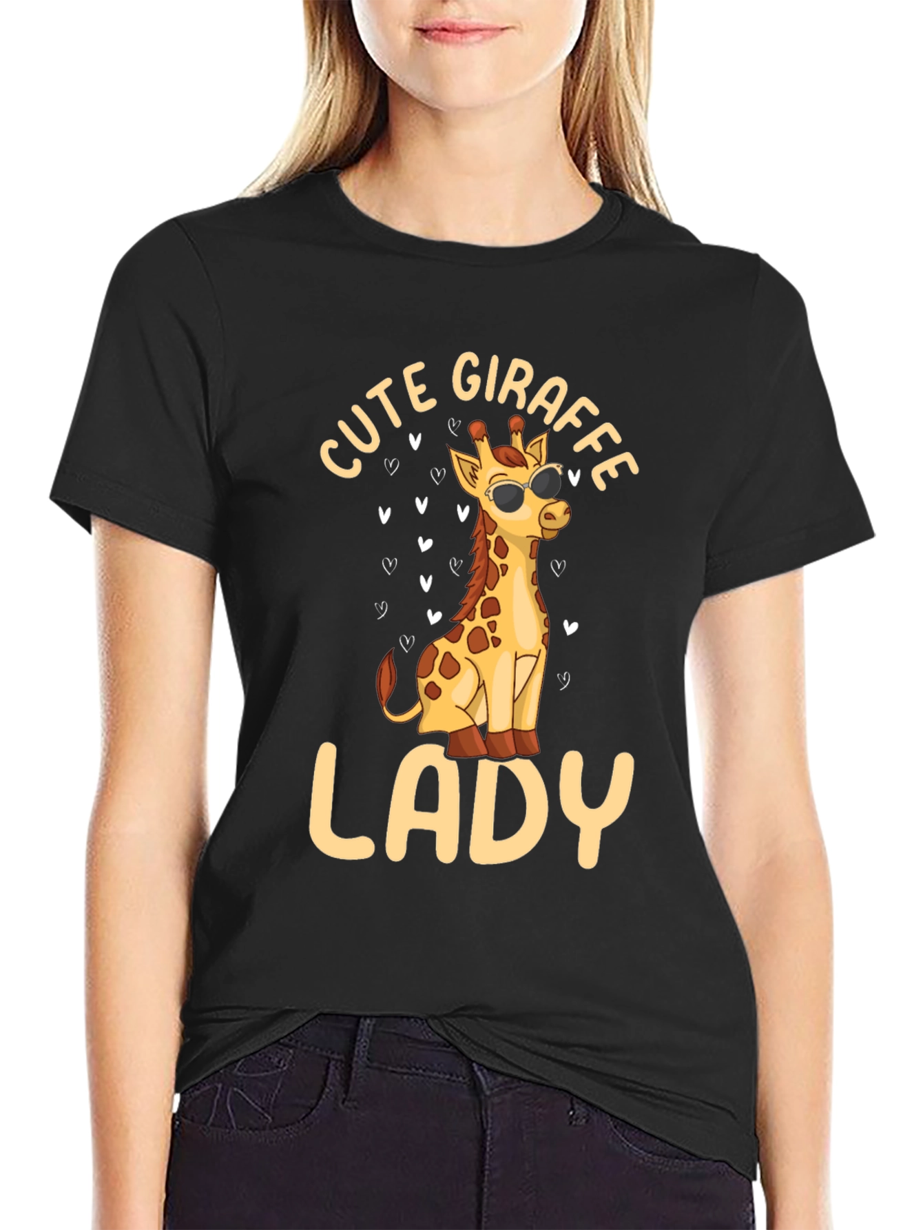 Cute Giraffe Lady T-Shirt - Stylish & Fun!