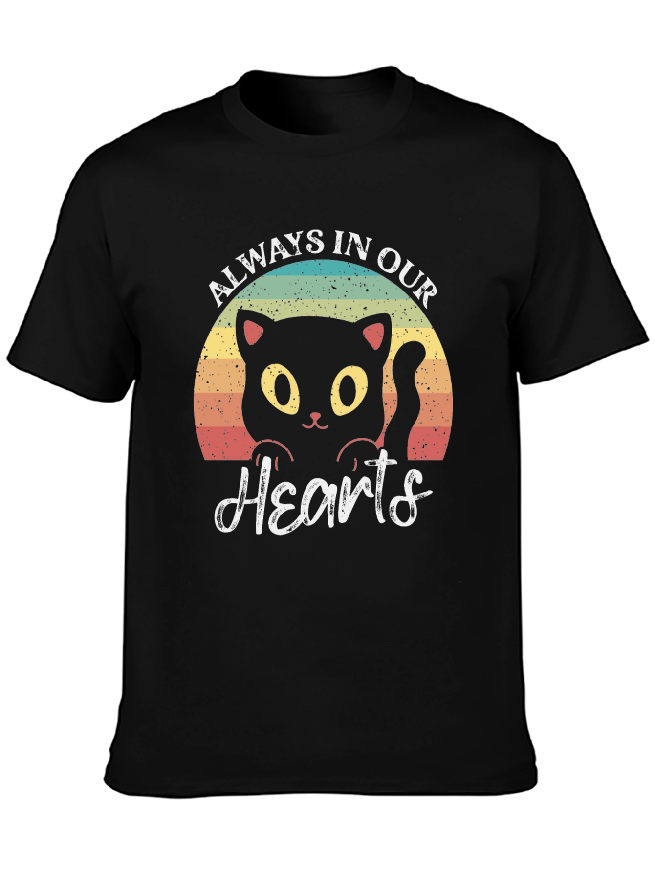 Always In Our Hearts Black Cat T-Shirt