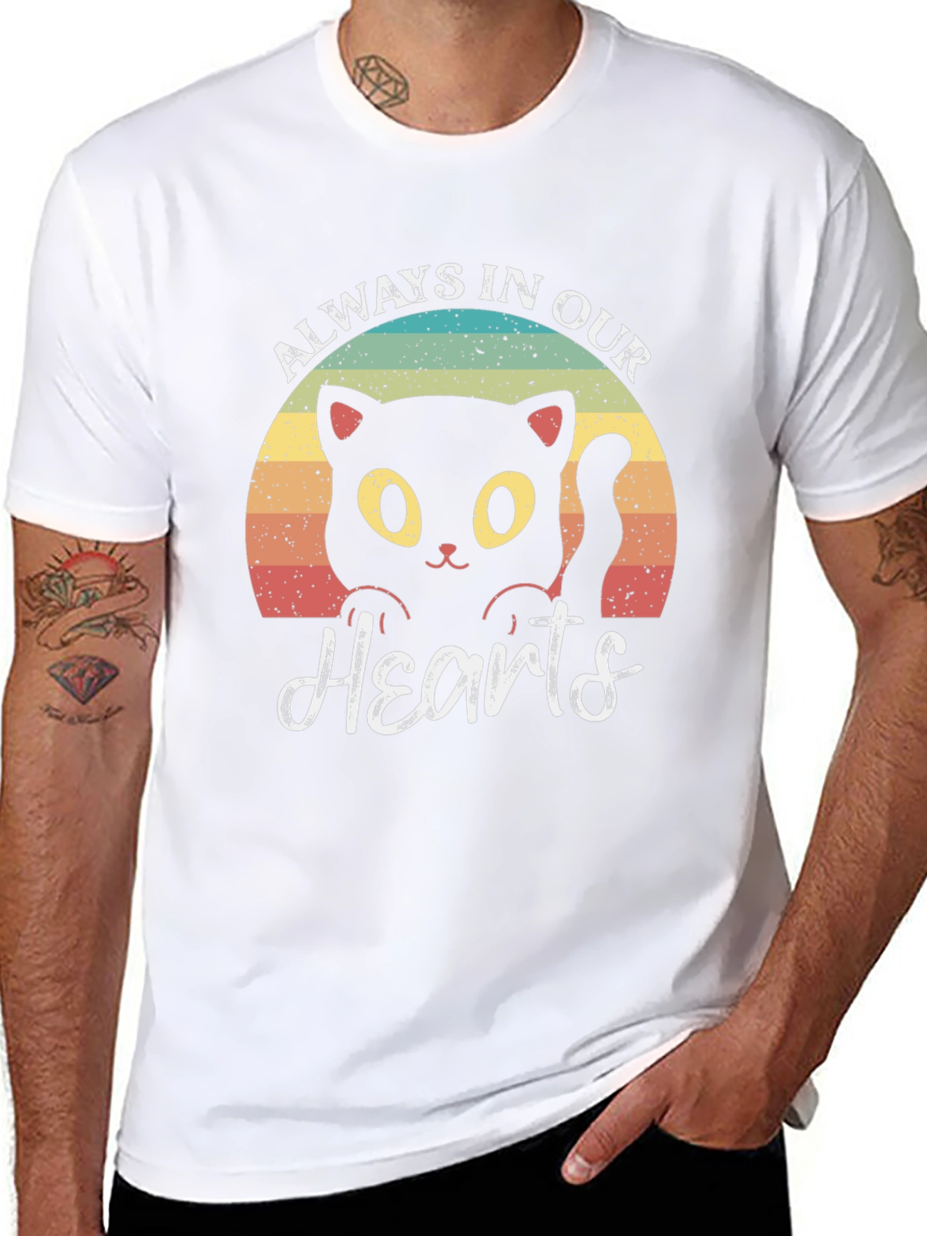 Always In Our Hearts Black Cat T-Shirt