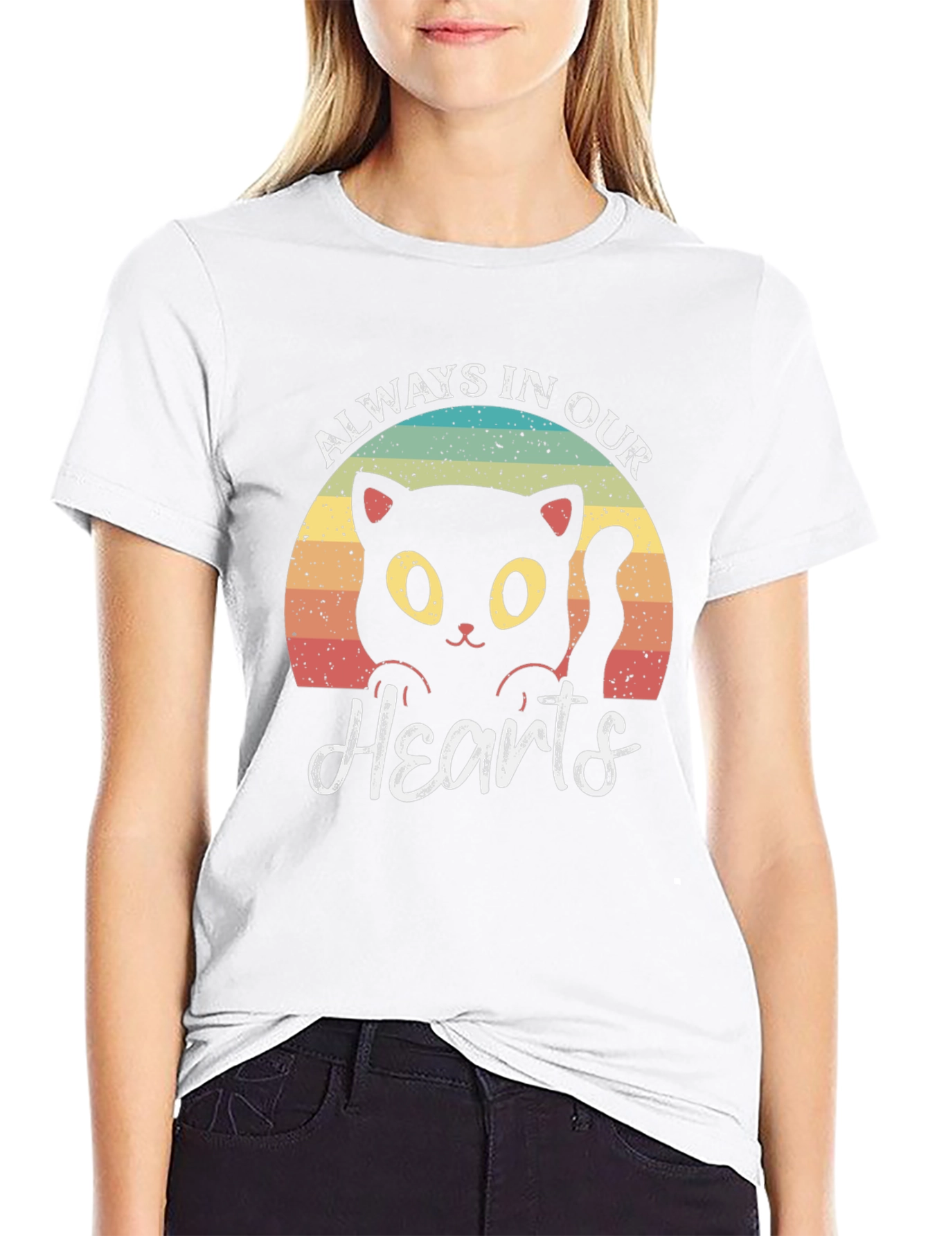 Always In Our Hearts Black Cat T-Shirt