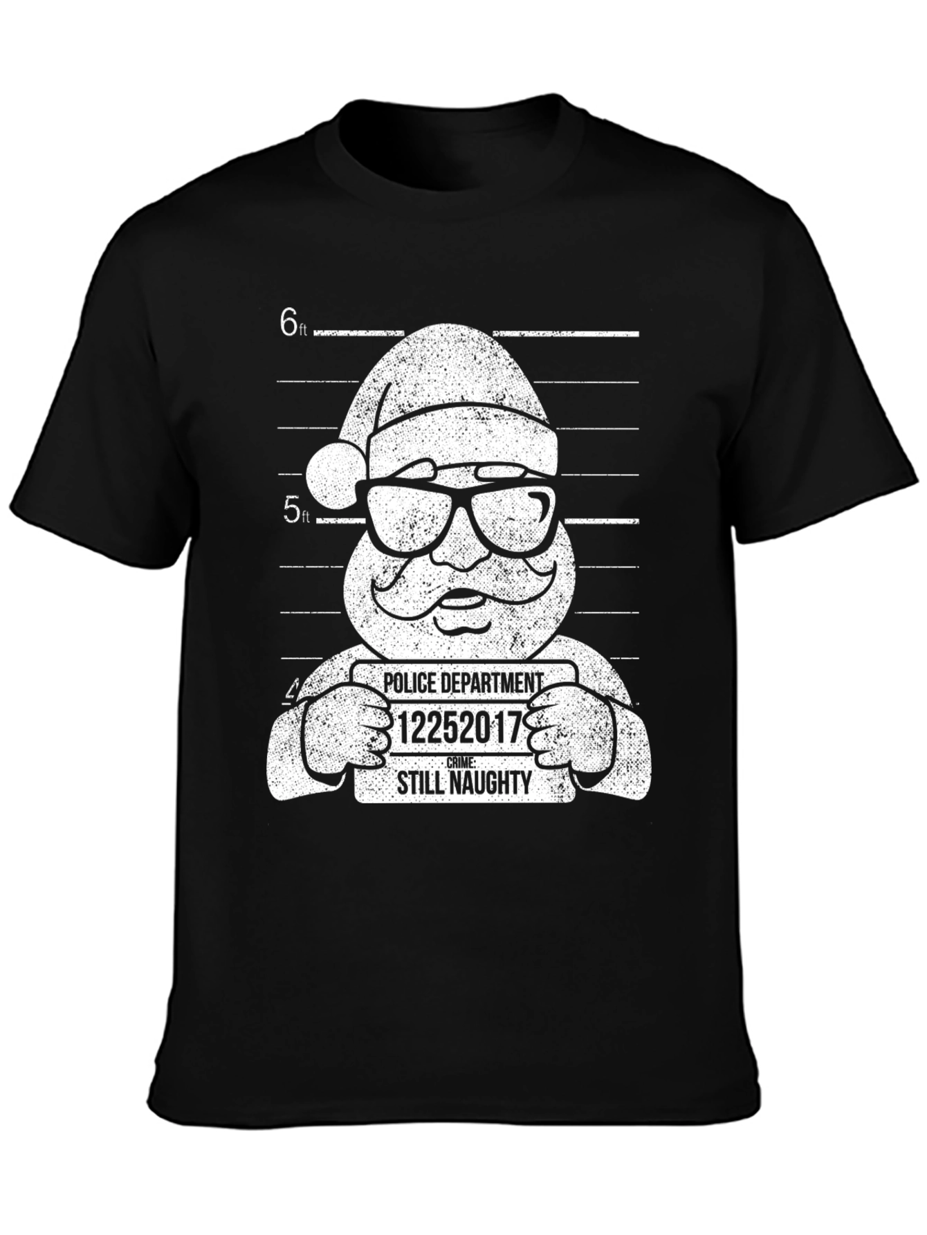 Naughty Santa Mugshot T-Shirt - Holiday Humor