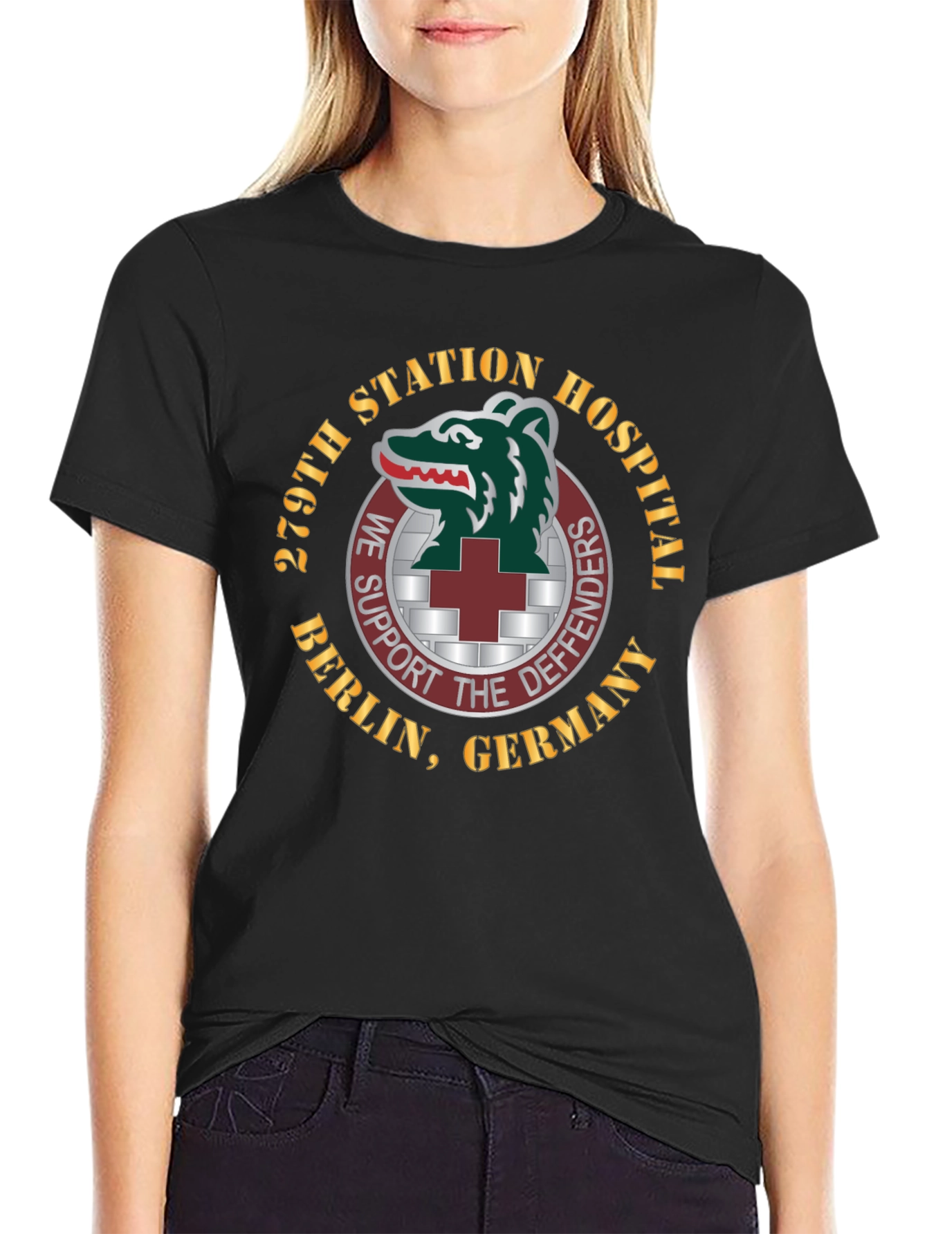 279th Station Hospital Berlin Germany Black T-Shirt