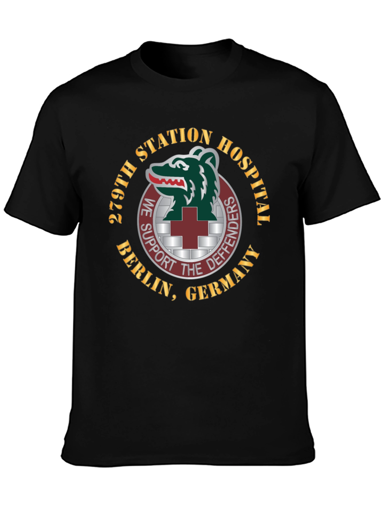 279th Station Hospital Berlin Germany Black T-Shirt