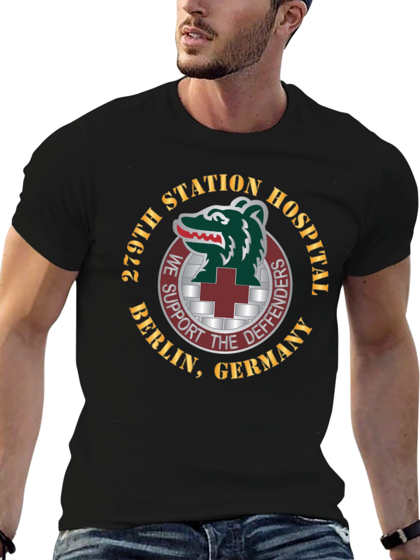 279th Station Hospital Berlin Germany Black T-Shirt