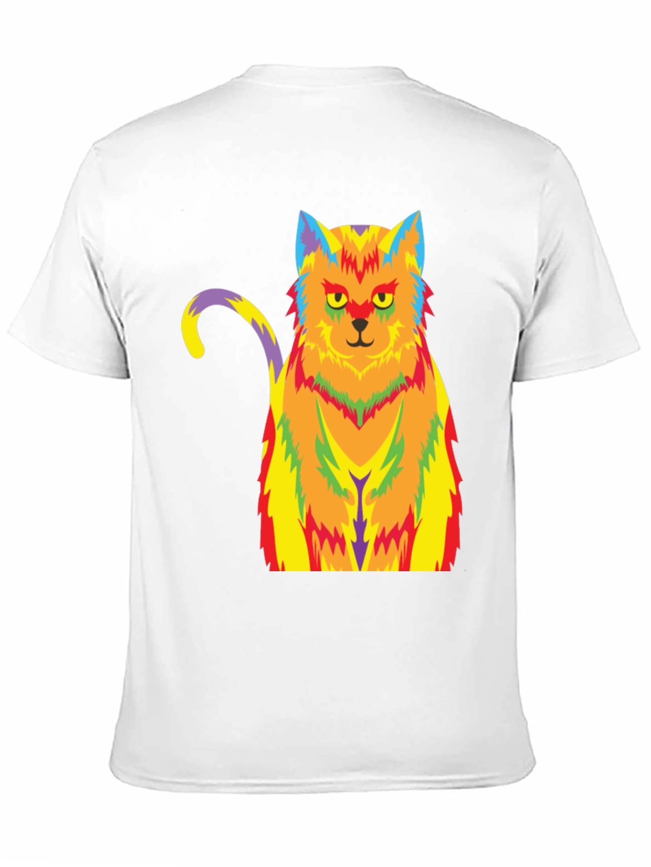 Psychedelic Cat Graphic Tee - Unisex Black T-Shirt