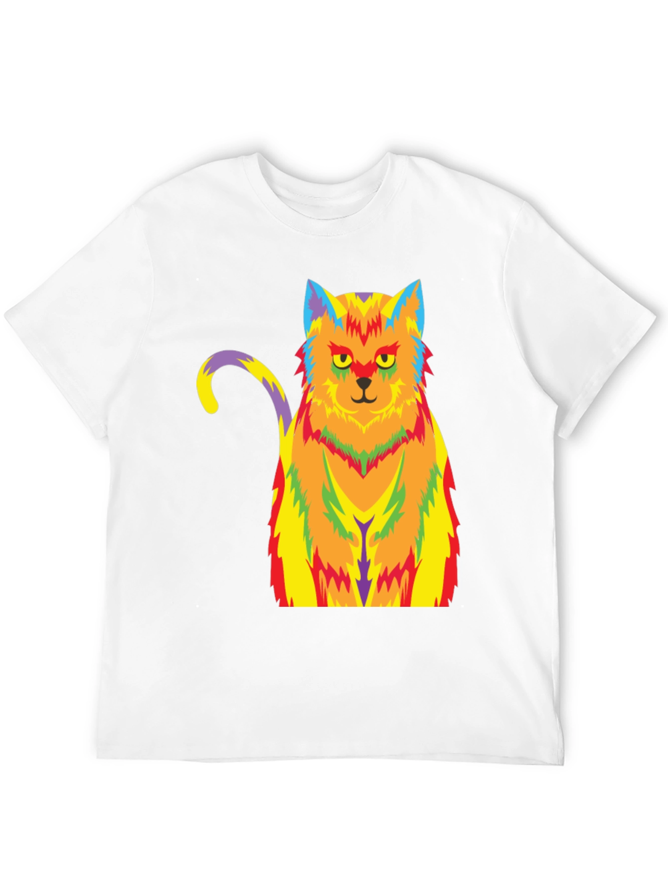 Psychedelic Cat Graphic Tee - Unisex Black T-Shirt
