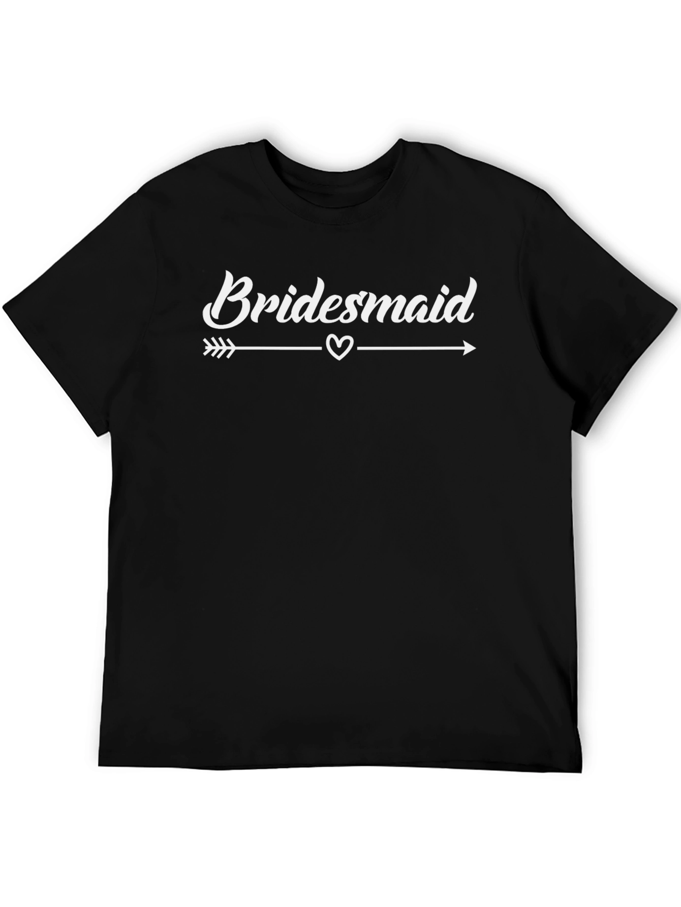 Bridesmaid Arrow Heart Graphic Tee - Black