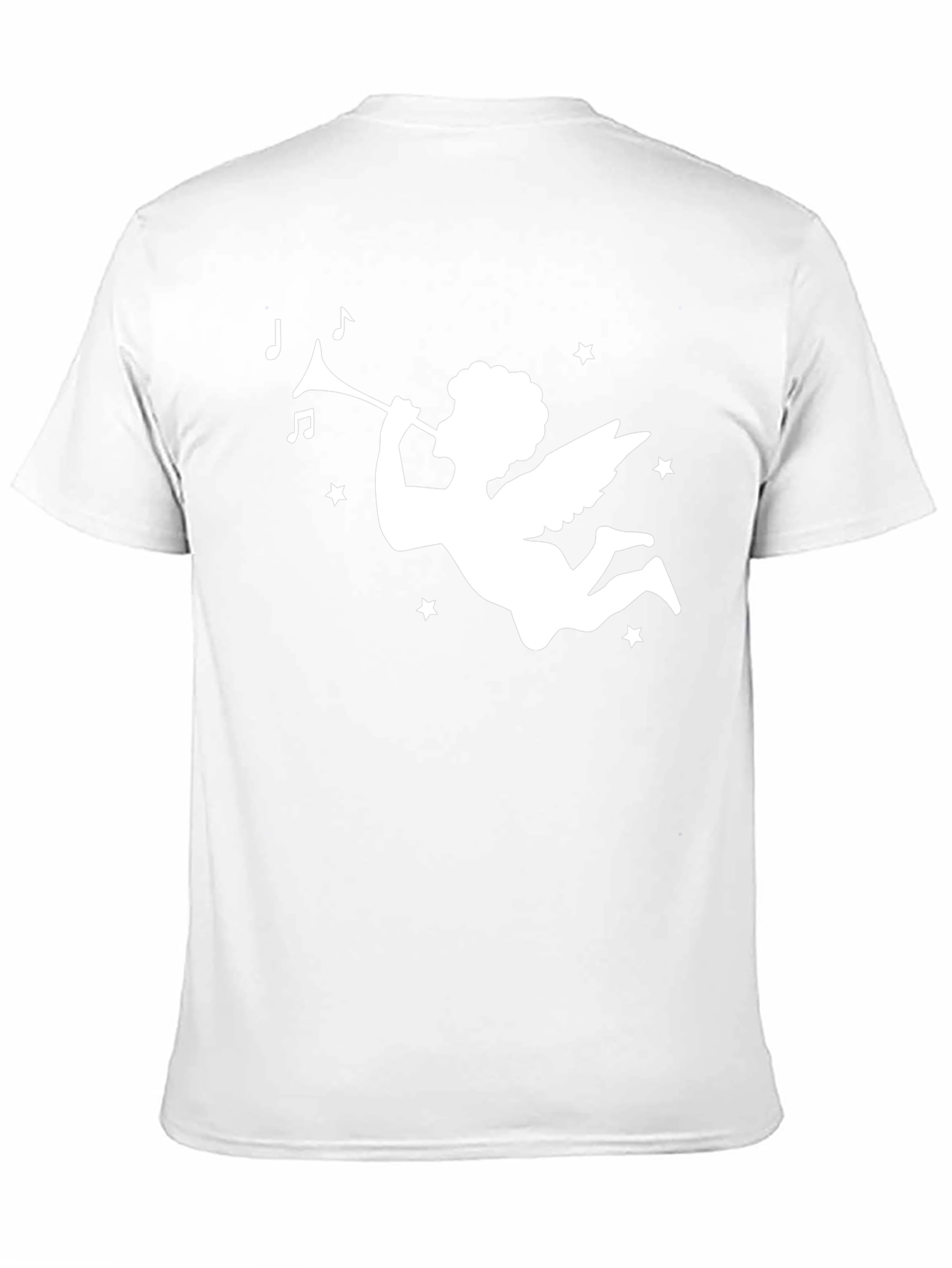 Angel Trumpet Graphic Tee - Stylish Black Cotton T-Shirt