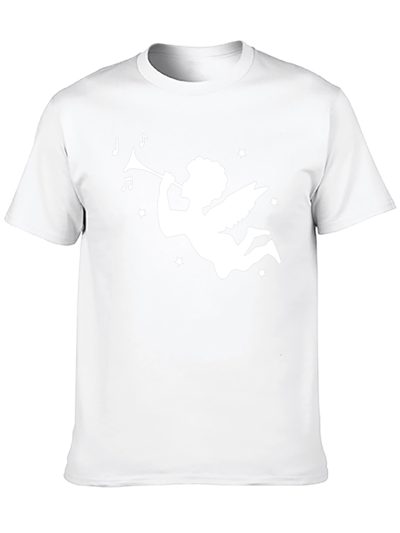 Angel Trumpet Graphic Tee - Stylish Black Cotton T-Shirt