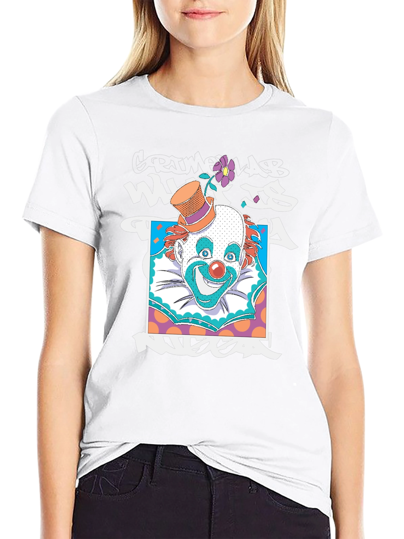 Clown Graphic Print Black T-Shirt