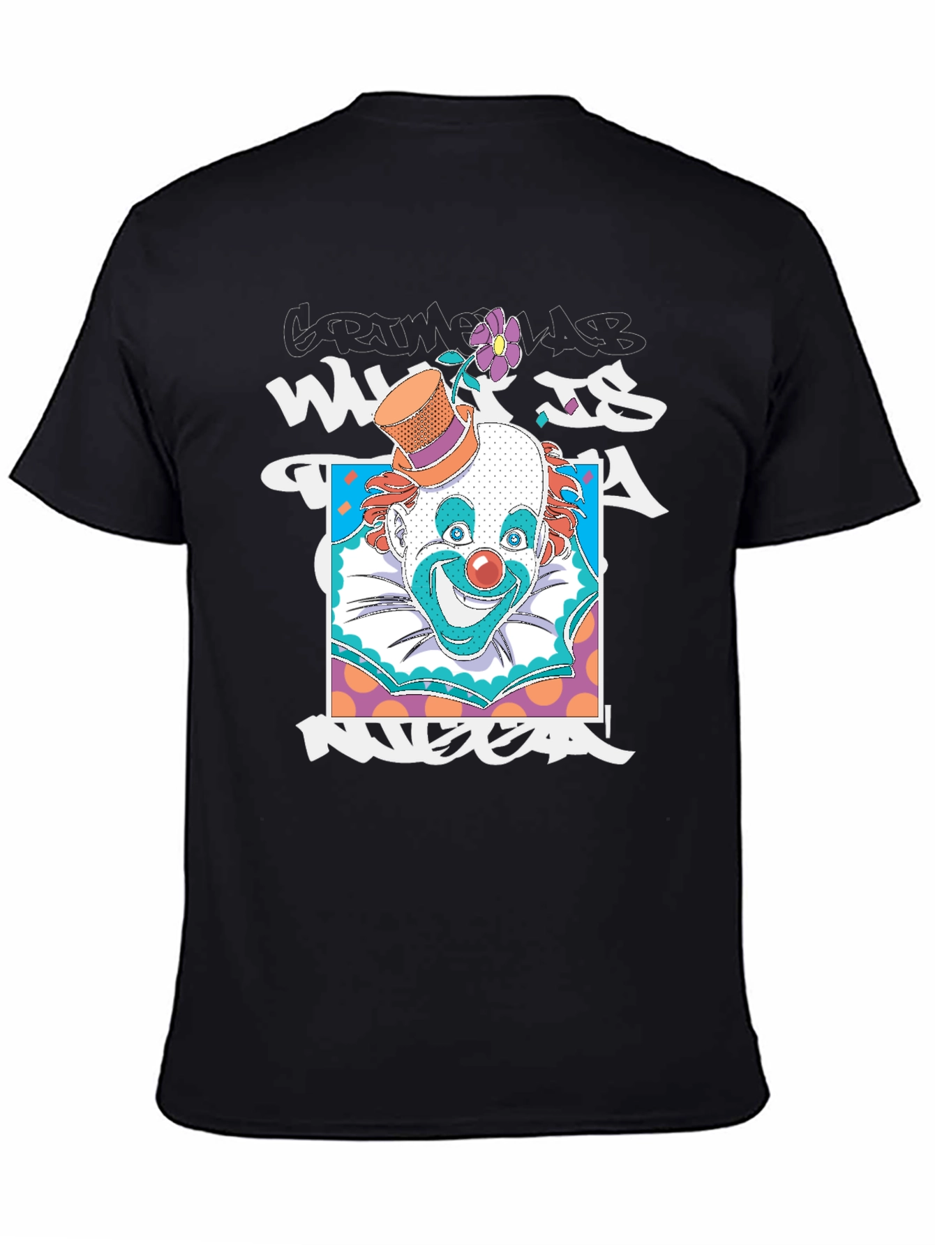 Clown Graphic Print Black T-Shirt