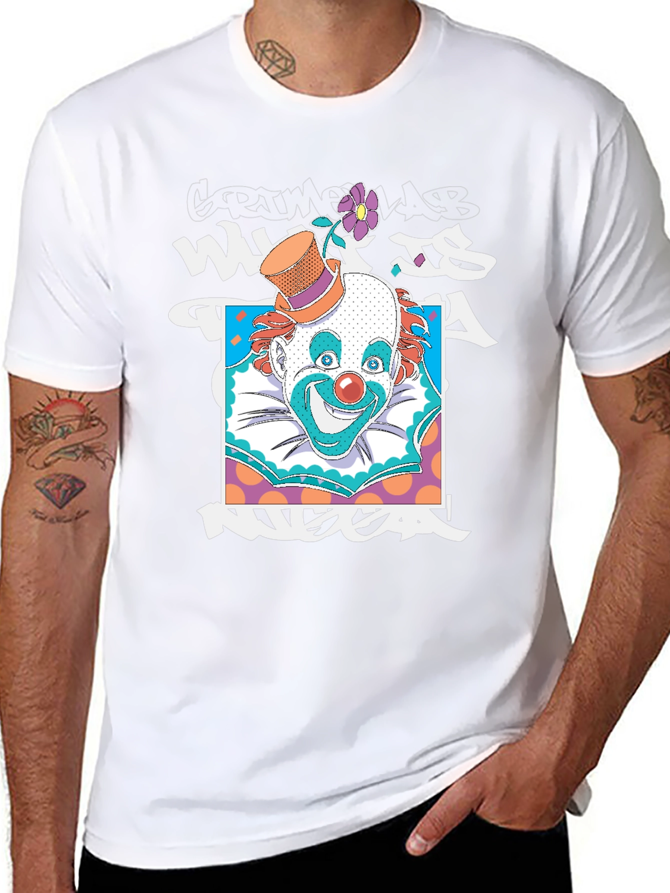 Clown Graphic Print Black T-Shirt