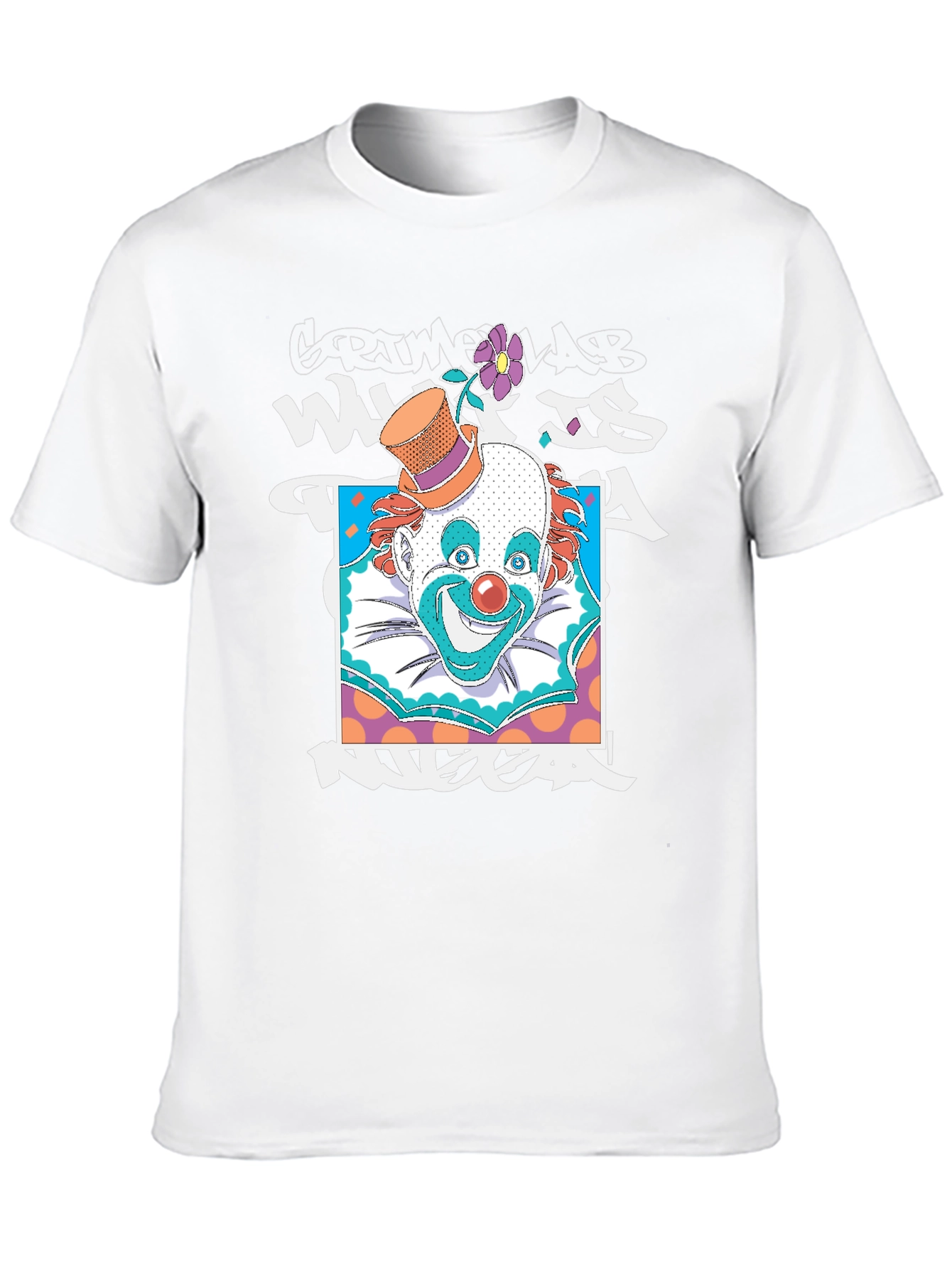 Clown Graphic Print Black T-Shirt