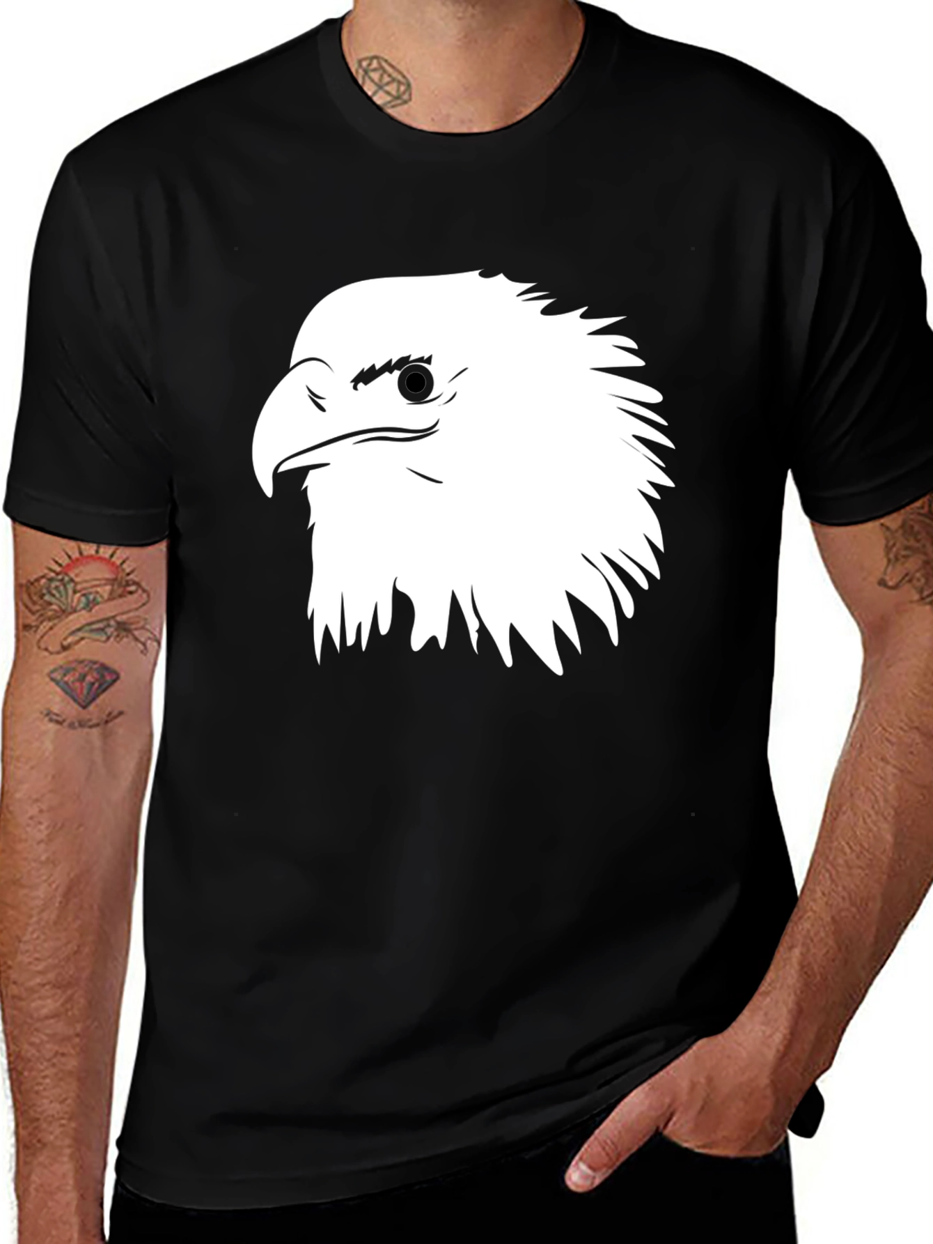 Eagle Graphic T-Shirt - Black Cotton Tee
